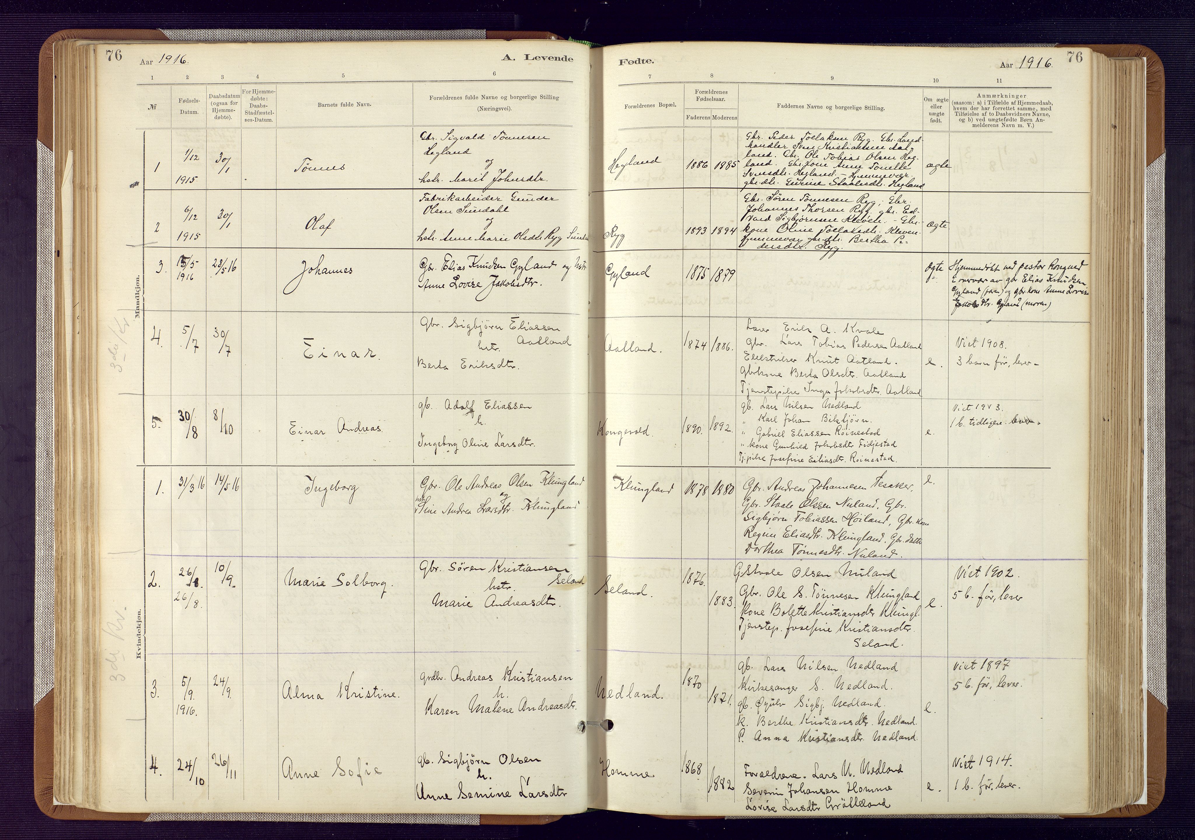 Bakke sokneprestkontor, SAK/1111-0002/F/Fa/Fab/L0003: Parish register (official) no. A 3, 1884-1921, p. 76