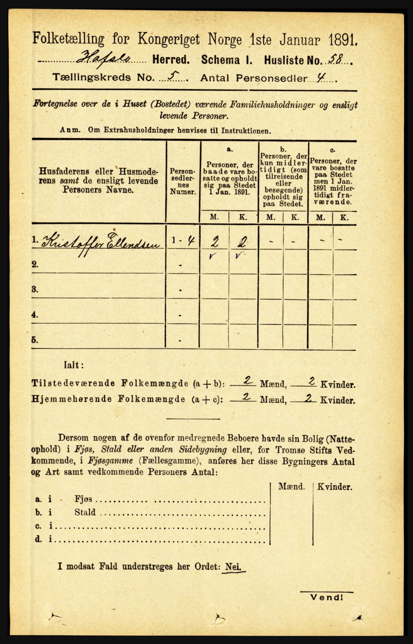 RA, 1891 census for 1425 Hafslo, 1891, p. 1949