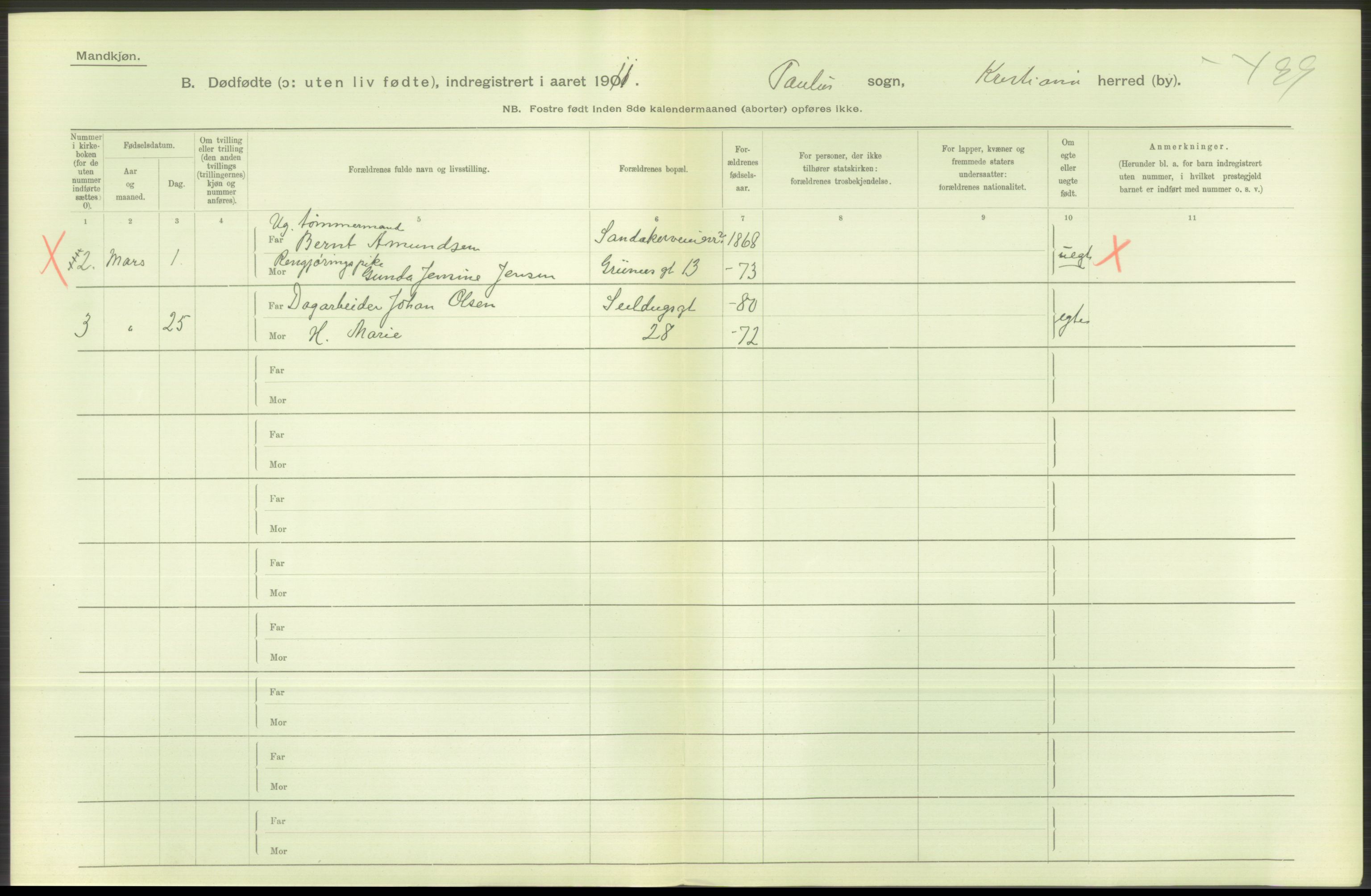 Statistisk sentralbyrå, Sosiodemografiske emner, Befolkning, RA/S-2228/D/Df/Dfb/Dfba/L0010: Kristiania: Døde kvinner samt dødfødte., 1911, p. 70