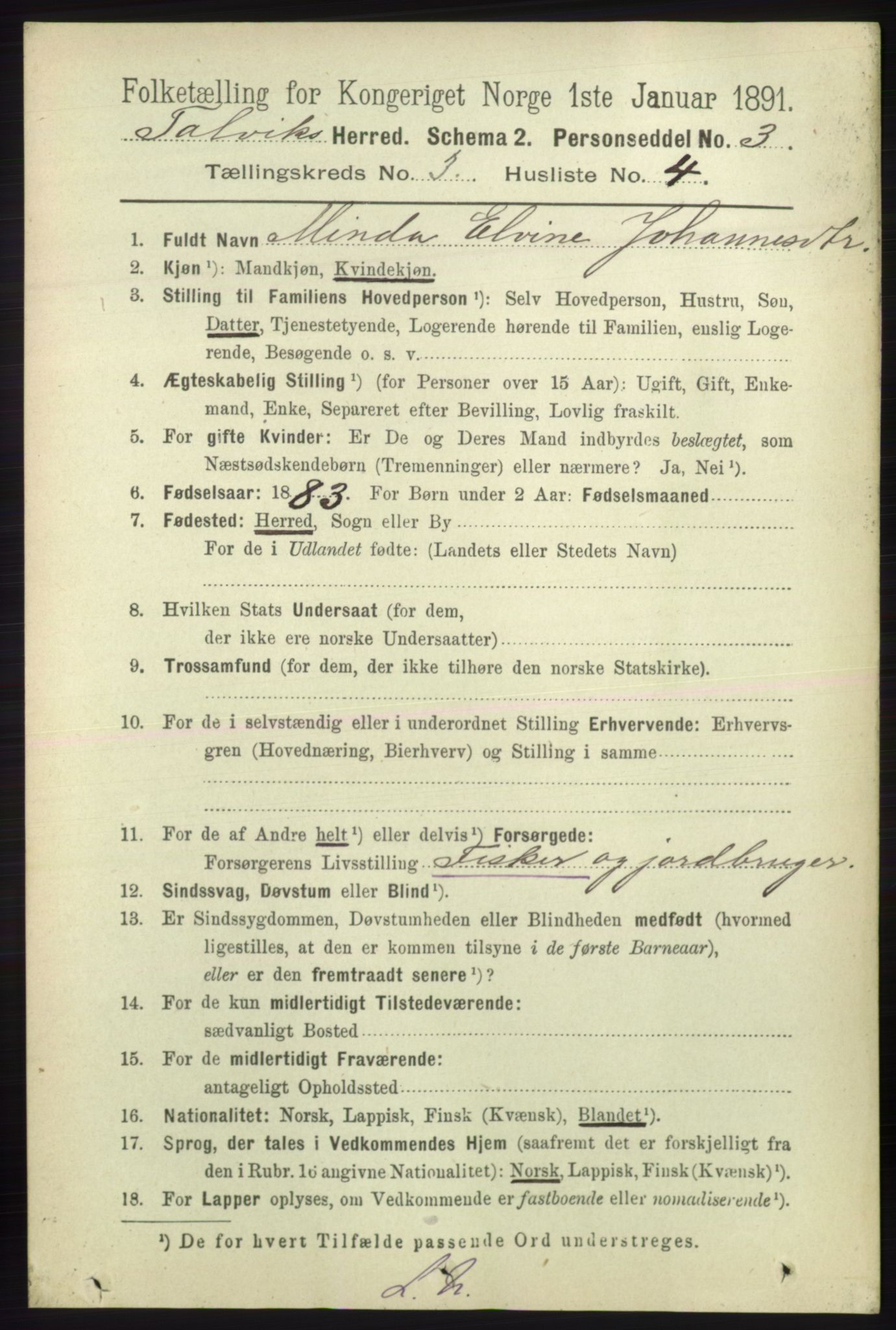 RA, 1891 census for 2013 Talvik, 1891, p. 739
