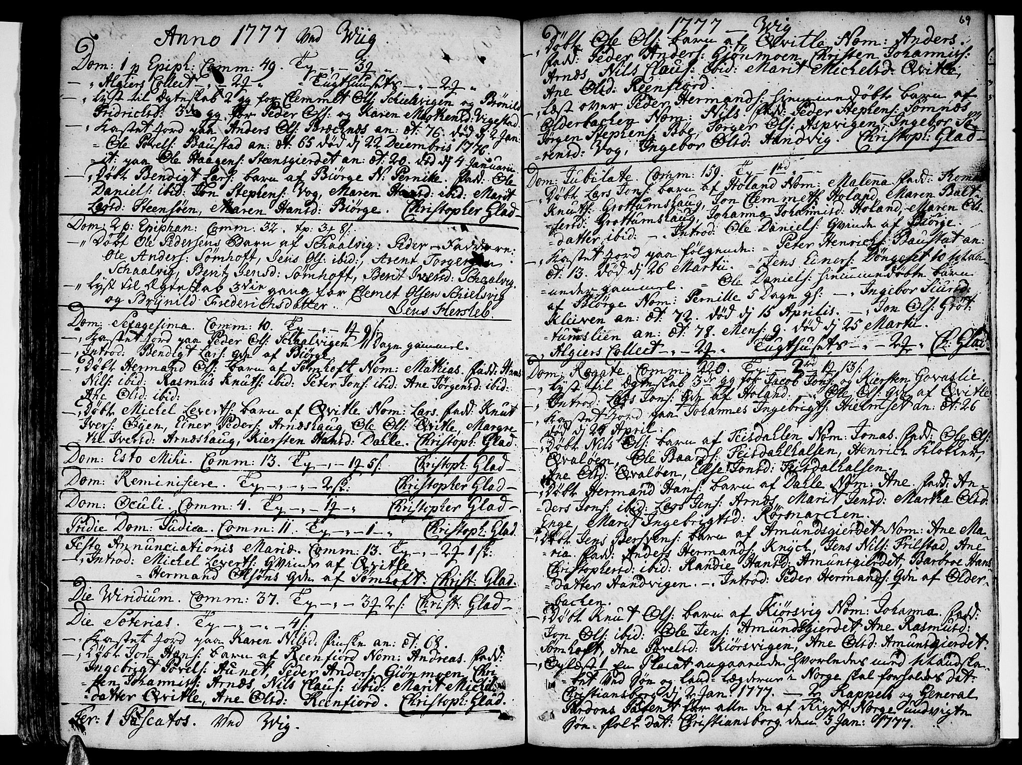 Ministerialprotokoller, klokkerbøker og fødselsregistre - Nordland, SAT/A-1459/812/L0173: Parish register (official) no. 812A02, 1752-1800, p. 69