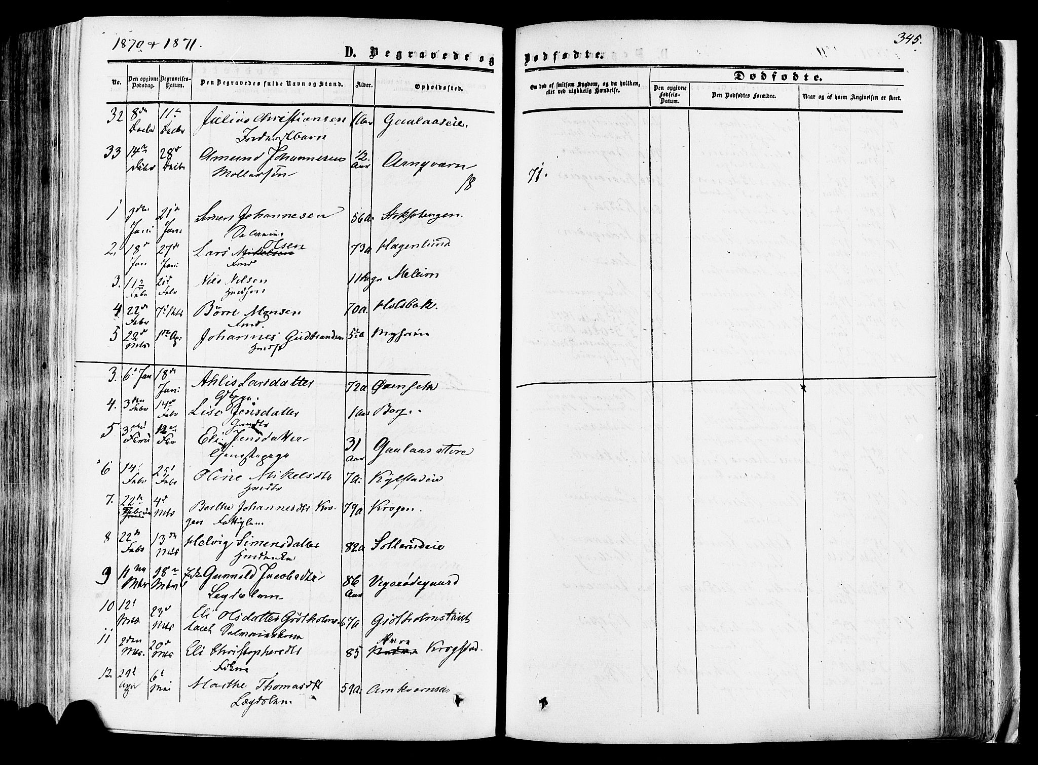 Vang prestekontor, Hedmark, SAH/PREST-008/H/Ha/Haa/L0013: Parish register (official) no. 13, 1855-1879, p. 345