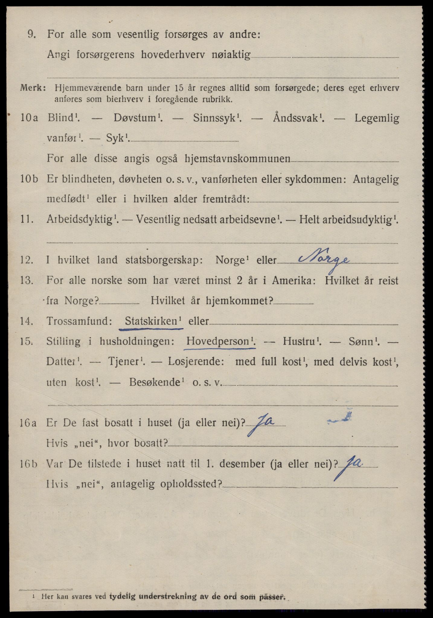 SAT, 1920 census for Borgund, 1920, p. 3089