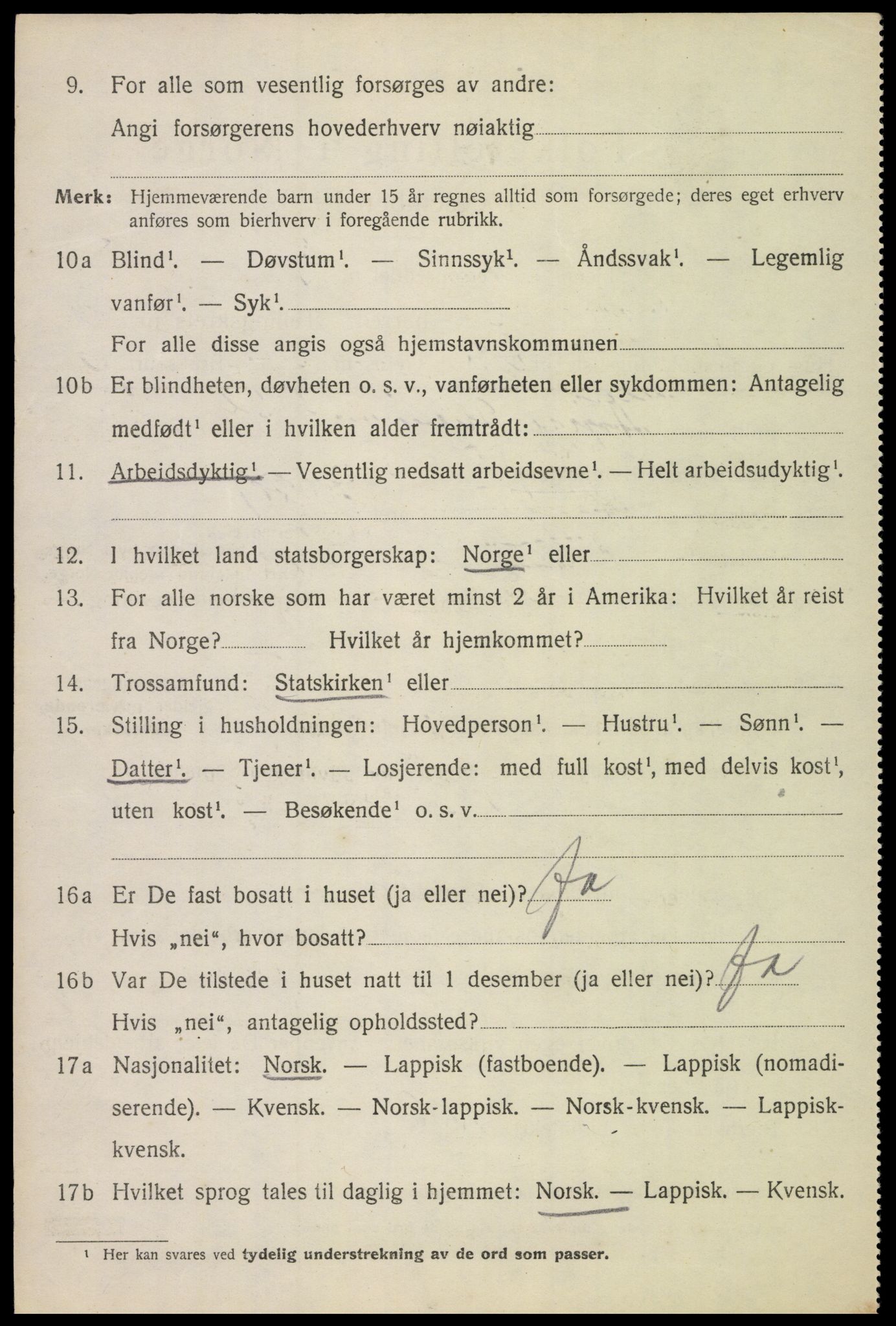 SAT, 1920 census for Evenes, 1920, p. 11887