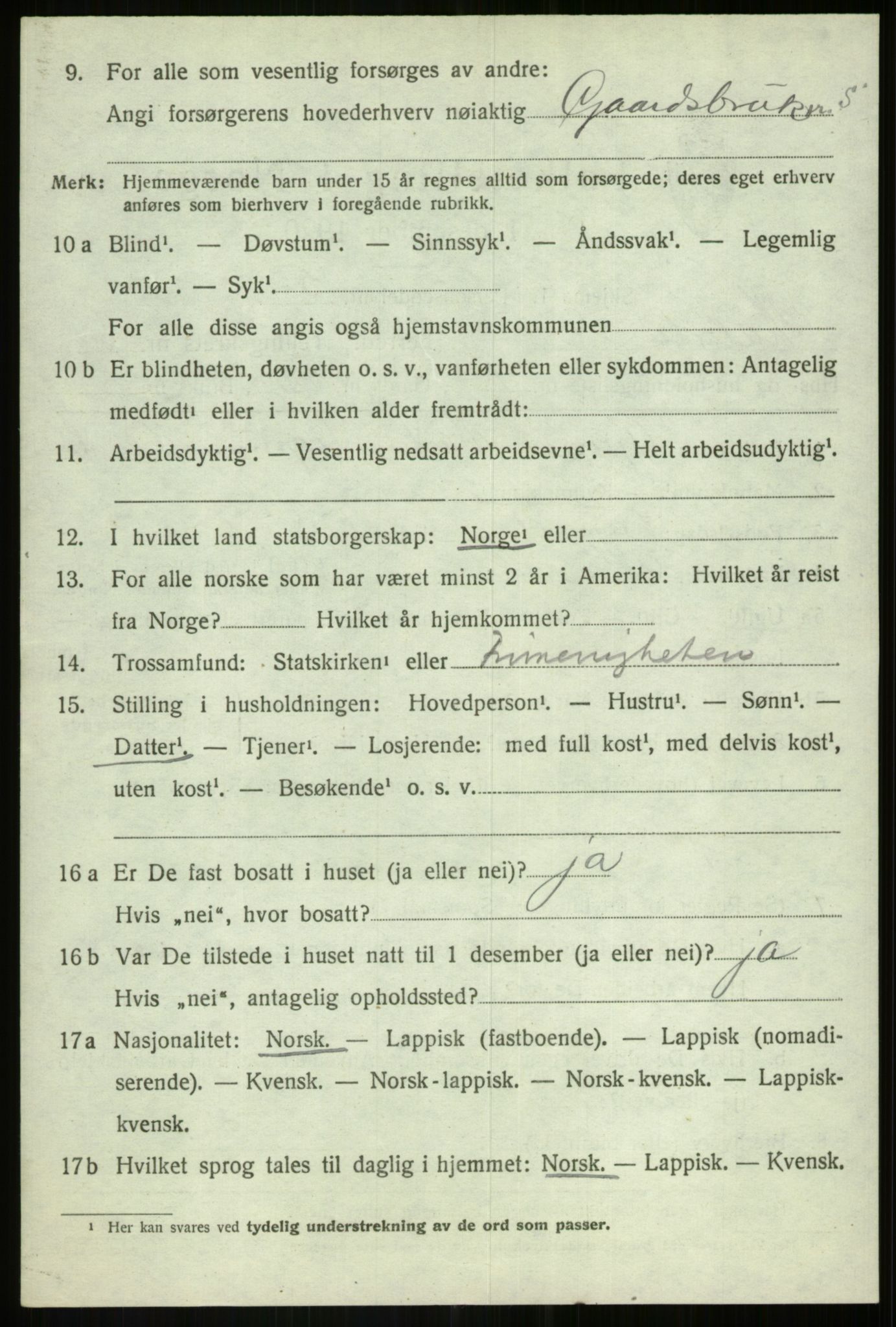 SATØ, 1920 census for Målselv, 1920, p. 4850