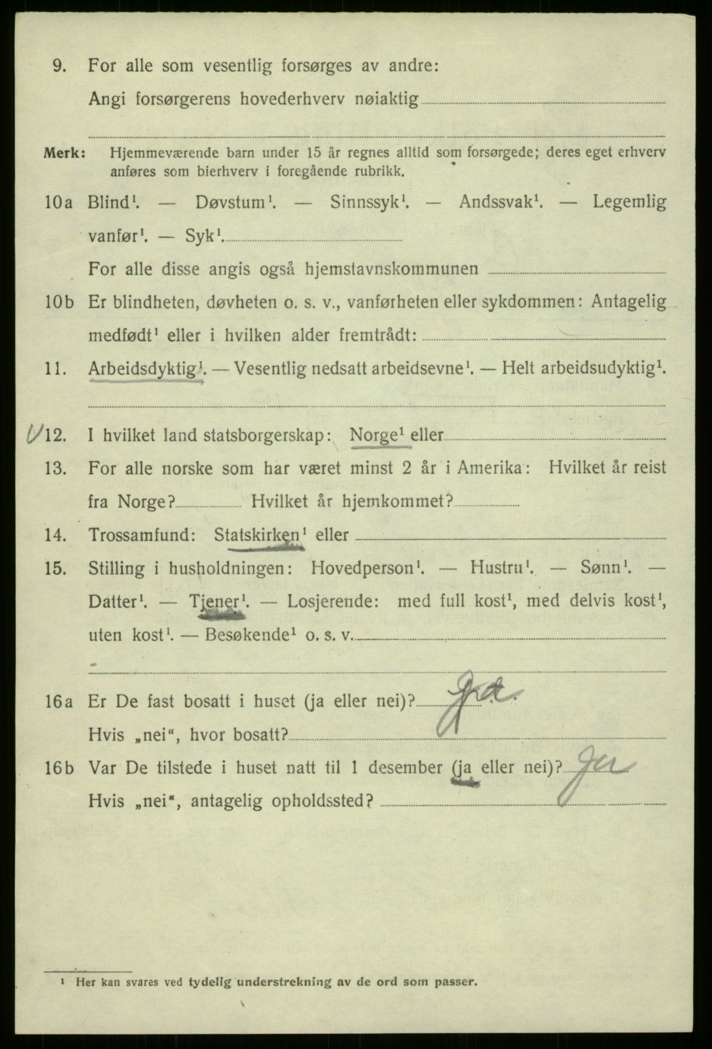 SAB, 1920 census for Bergen, 1920, p. 188110