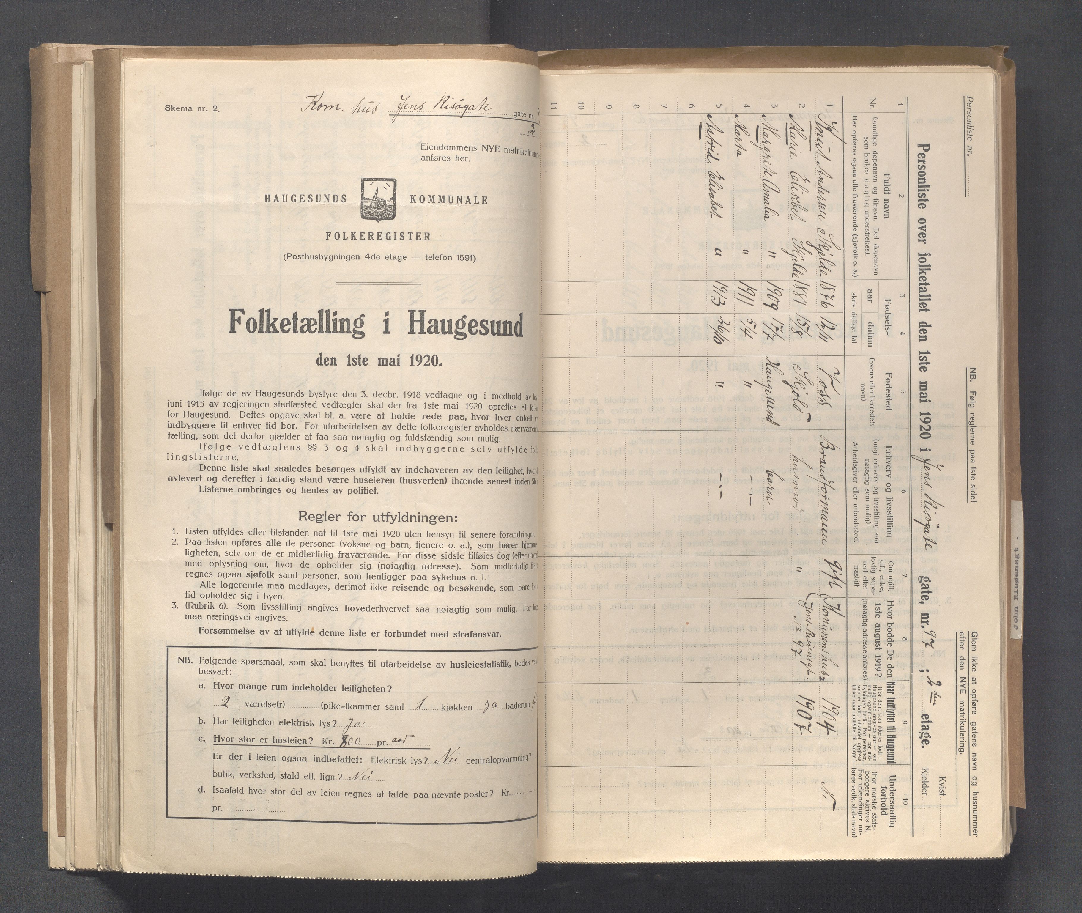 IKAR, Local census 1.5.1920 for Haugesund, 1920, p. 6431