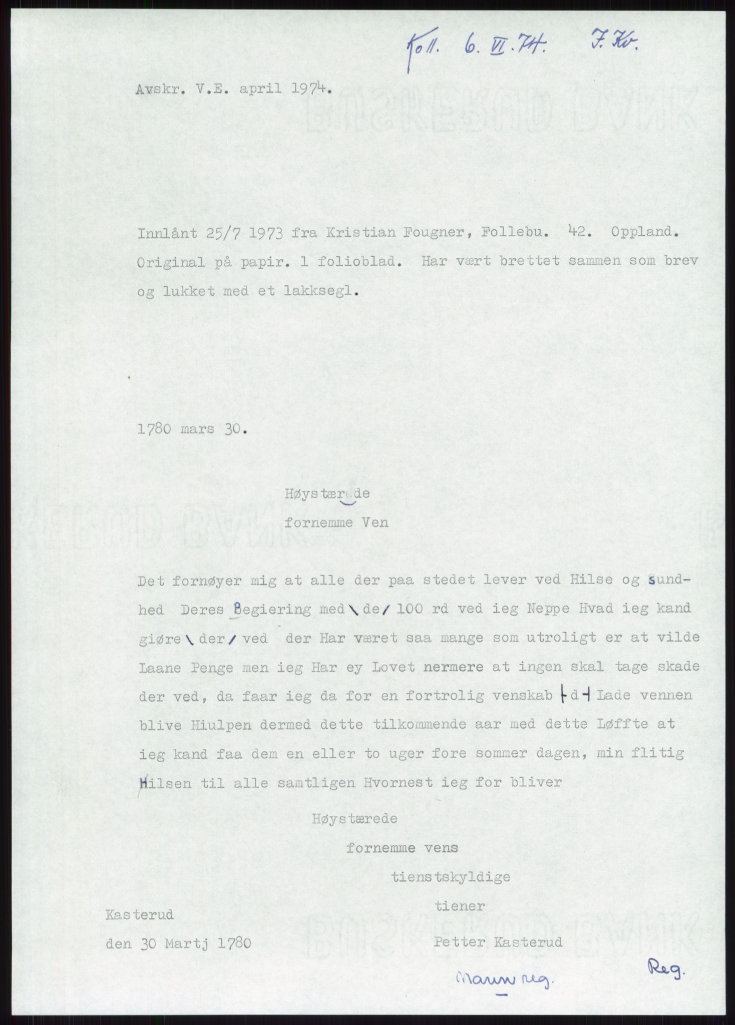 Samlinger til kildeutgivelse, Diplomavskriftsamlingen, AV/RA-EA-4053/H/Ha, p. 2144