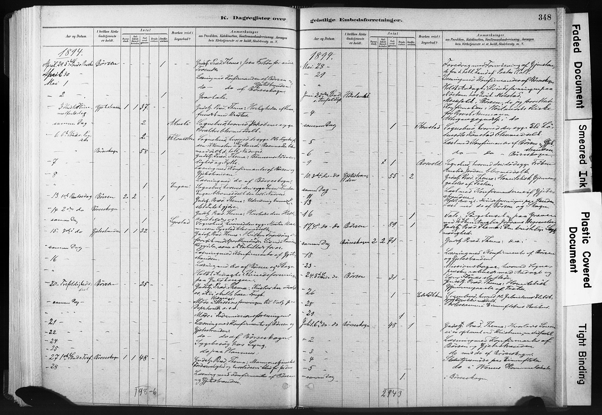 Ministerialprotokoller, klokkerbøker og fødselsregistre - Sør-Trøndelag, SAT/A-1456/665/L0773: Parish register (official) no. 665A08, 1879-1905, p. 348