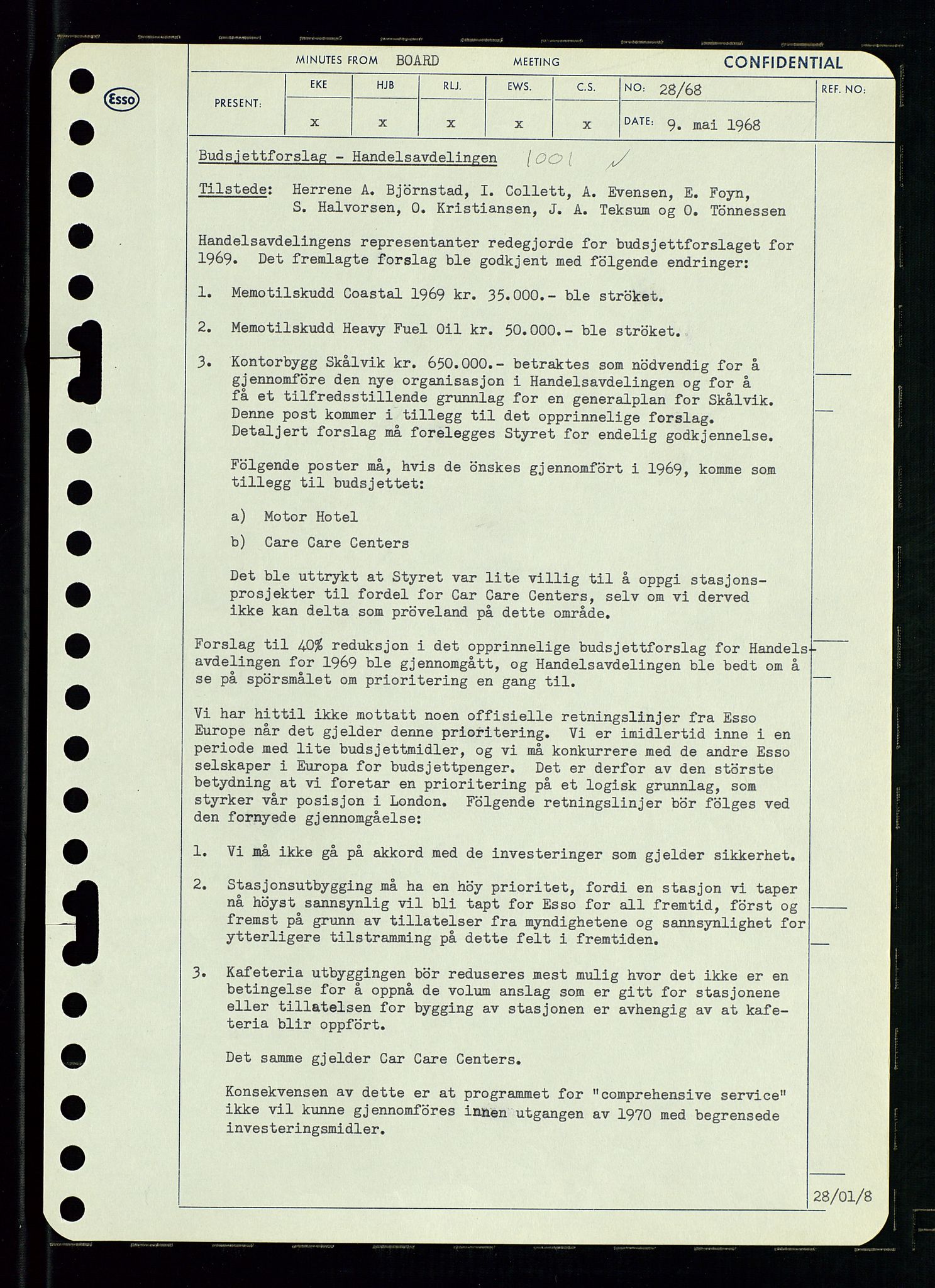 Pa 0982 - Esso Norge A/S, AV/SAST-A-100448/A/Aa/L0002/0004: Den administrerende direksjon Board minutes (styrereferater) / Den administrerende direksjon Board minutes (styrereferater), 1968, p. 46