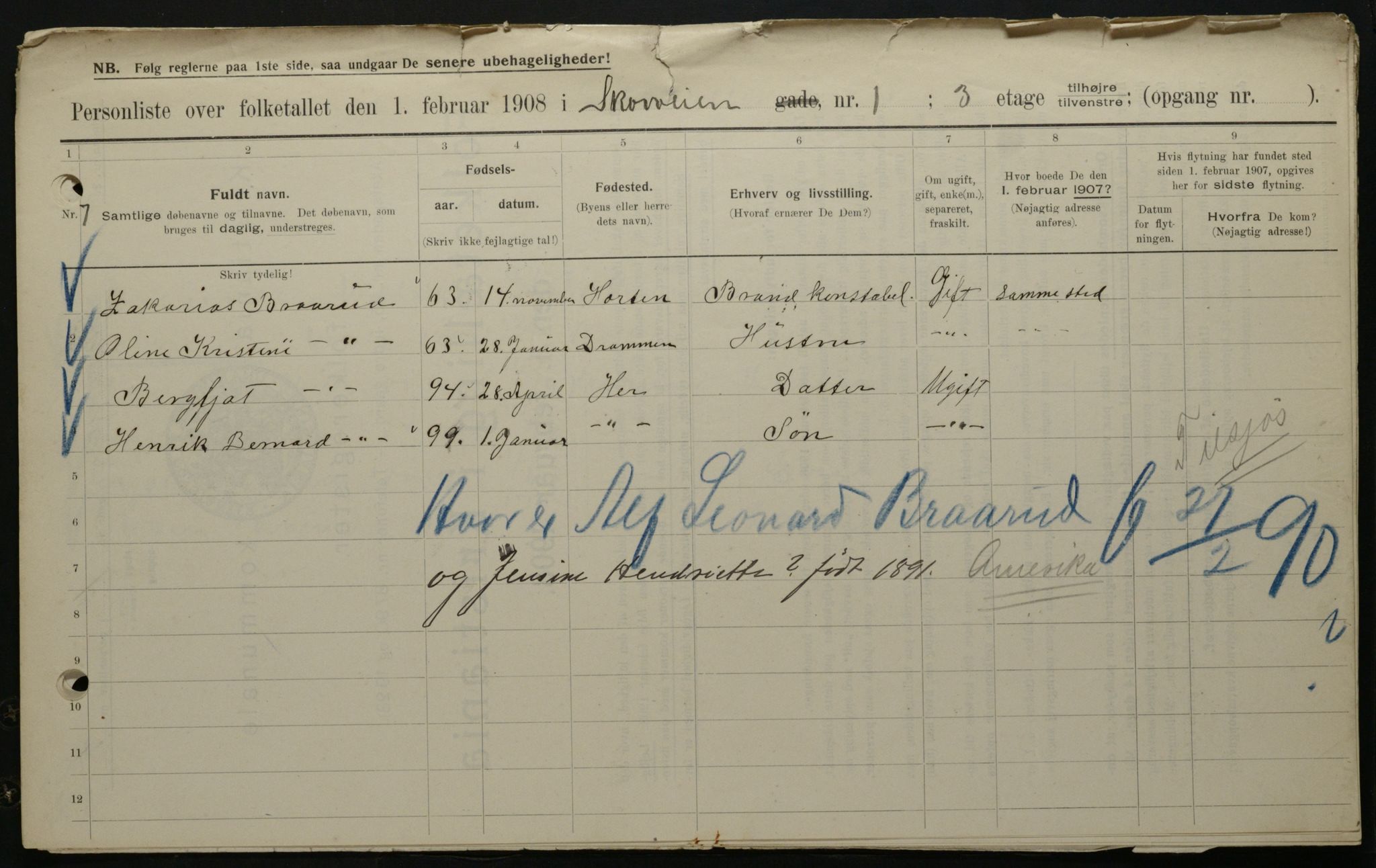 OBA, Municipal Census 1908 for Kristiania, 1908, p. 86728