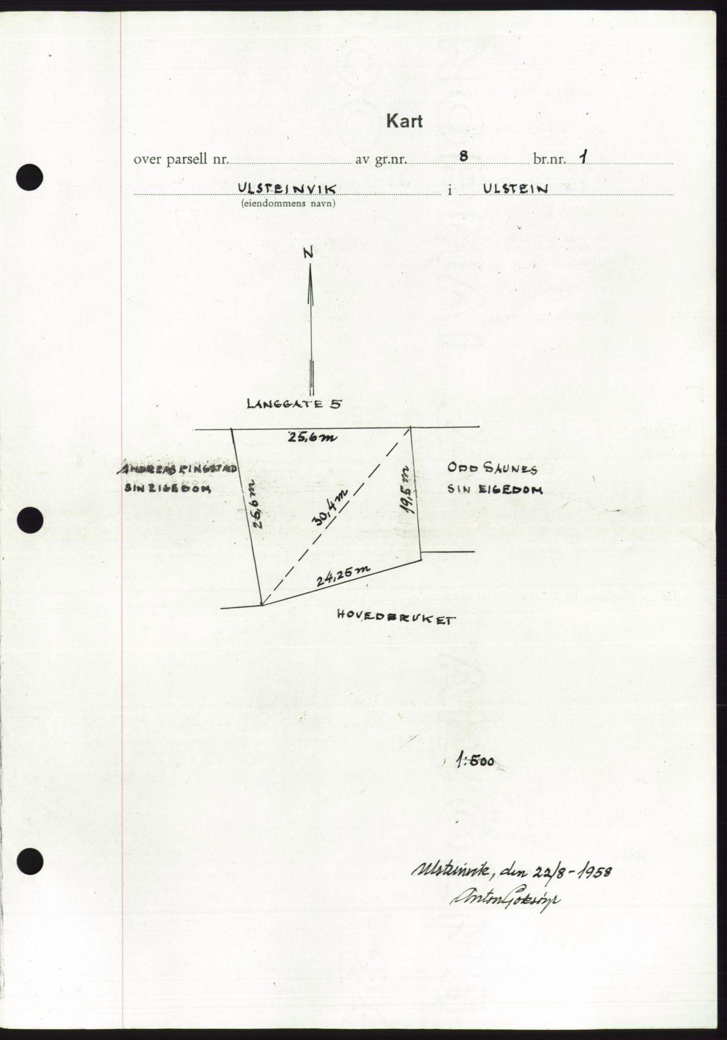 Søre Sunnmøre sorenskriveri, AV/SAT-A-4122/1/2/2C/L0110: Mortgage book no. 36A, 1958-1958, Diary no: : 1932/1958