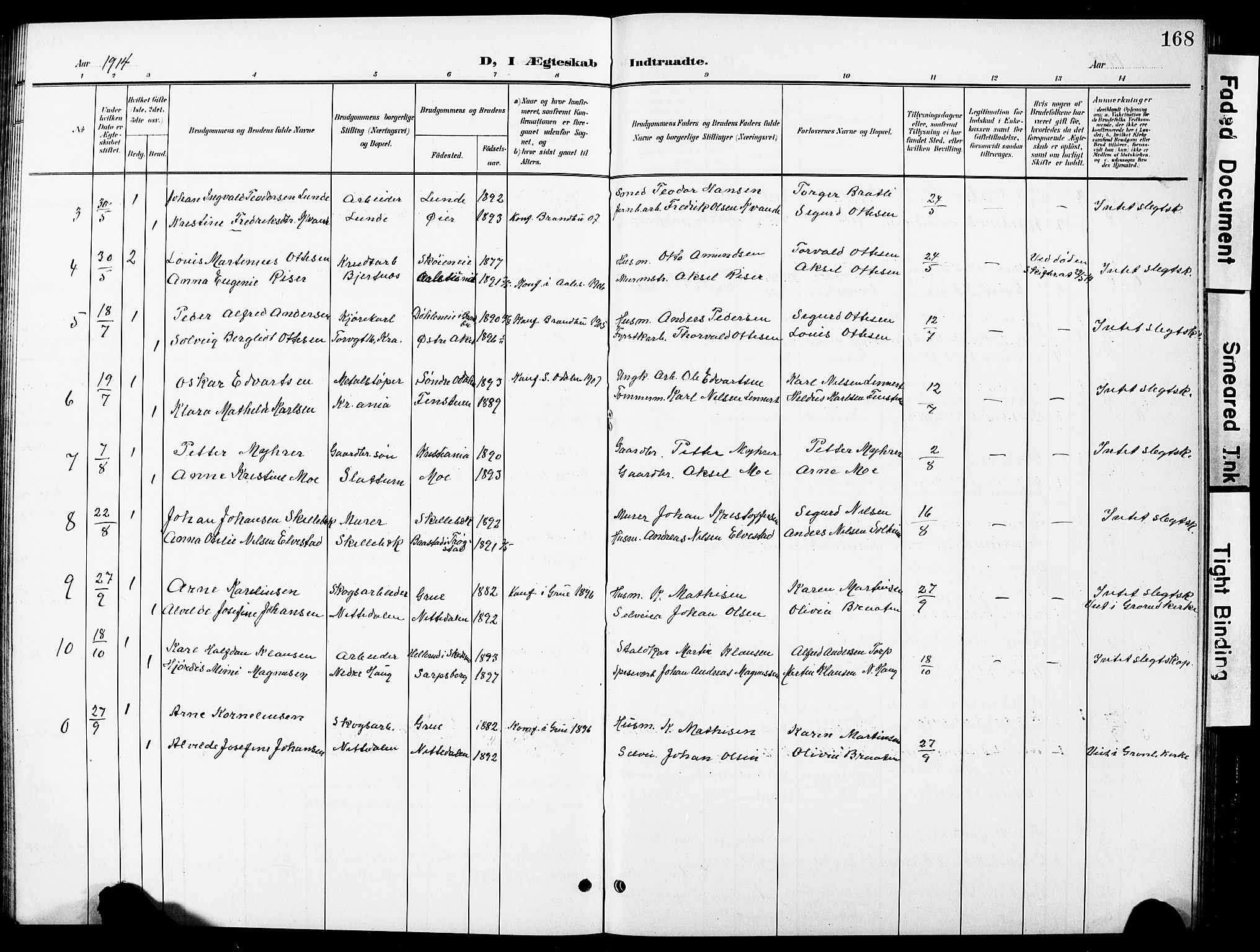 Nittedal prestekontor Kirkebøker, SAO/A-10365a/G/Ga/L0003: Parish register (copy) no. I 3, 1902-1929, p. 168