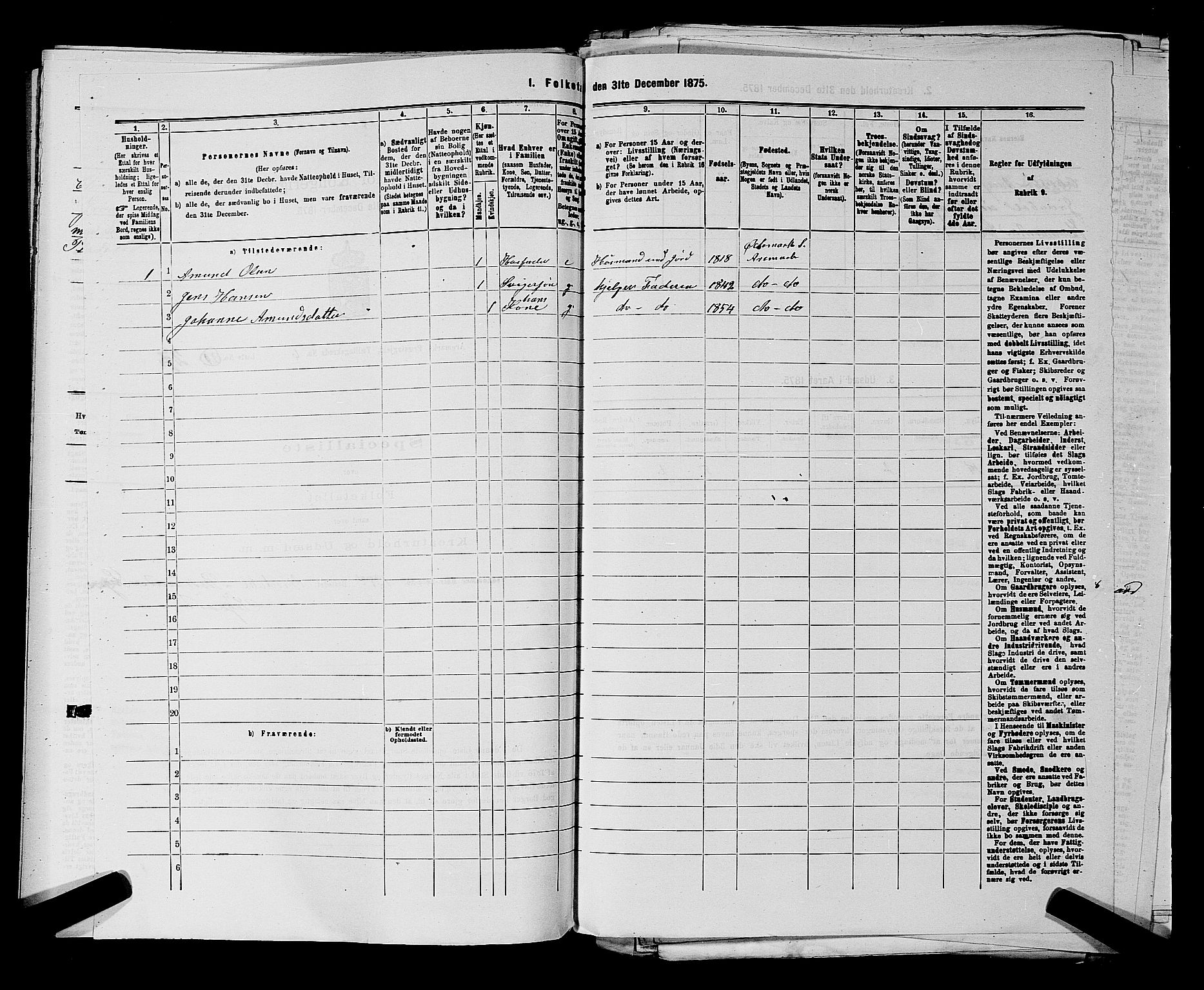 RA, 1875 census for 0118P Aremark, 1875, p. 871
