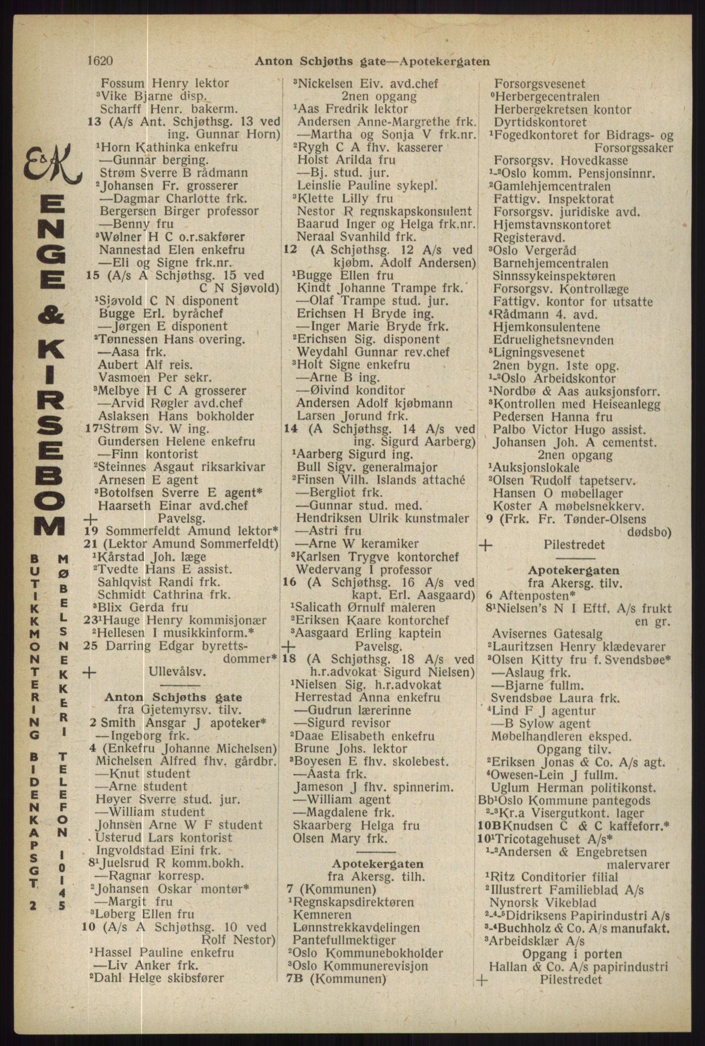 Kristiania/Oslo adressebok, PUBL/-, 1936, p. 1620