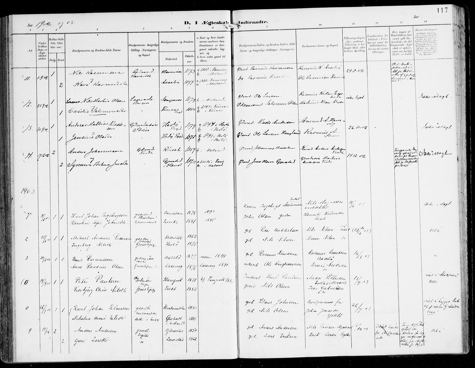 Alversund Sokneprestembete, SAB/A-73901/H/Ha/Haa/Haac/L0002: Parish register (official) no. C 2, 1901-1921, p. 117