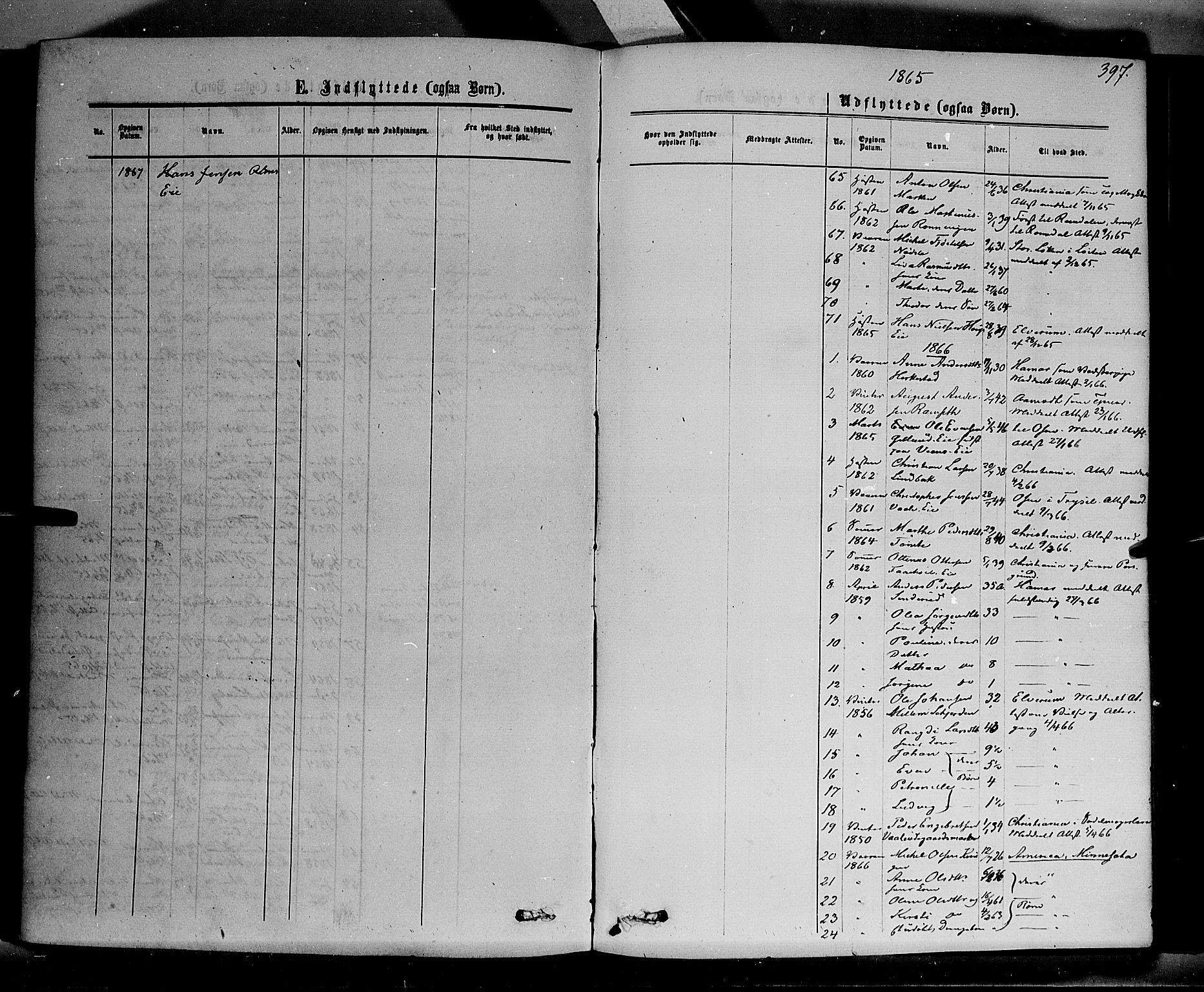 Stange prestekontor, SAH/PREST-002/K/L0013: Parish register (official) no. 13, 1862-1879, p. 397