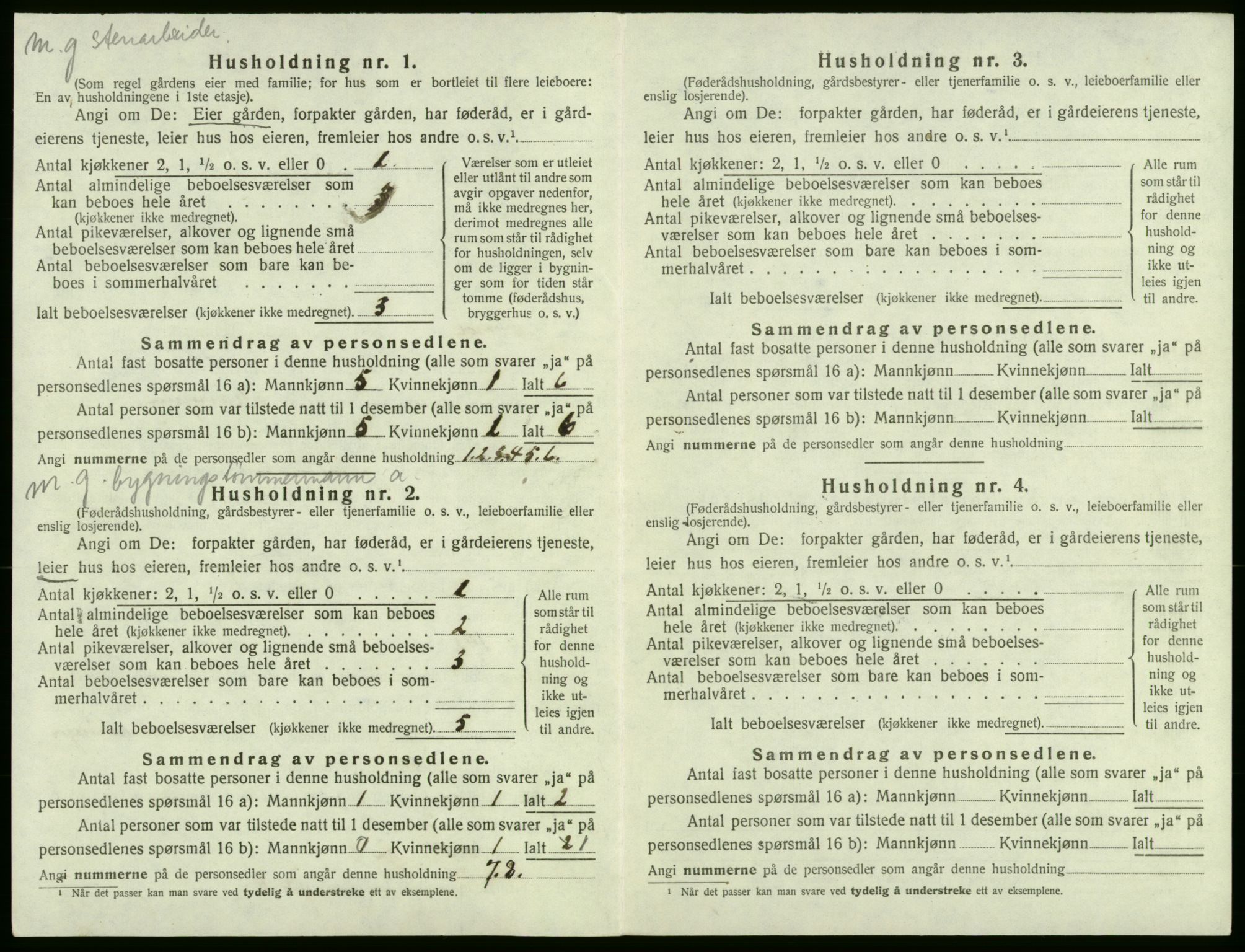 SAB, 1920 census for Stord, 1920, p. 366