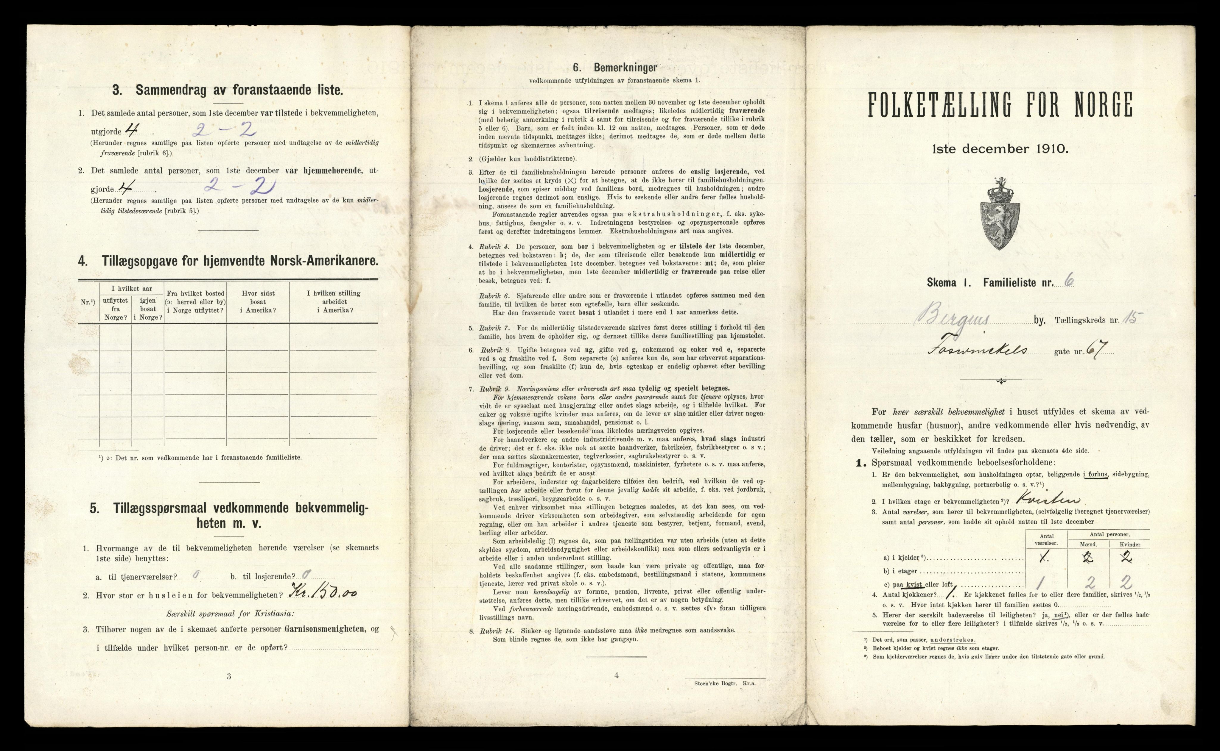 RA, 1910 census for Bergen, 1910, p. 5107