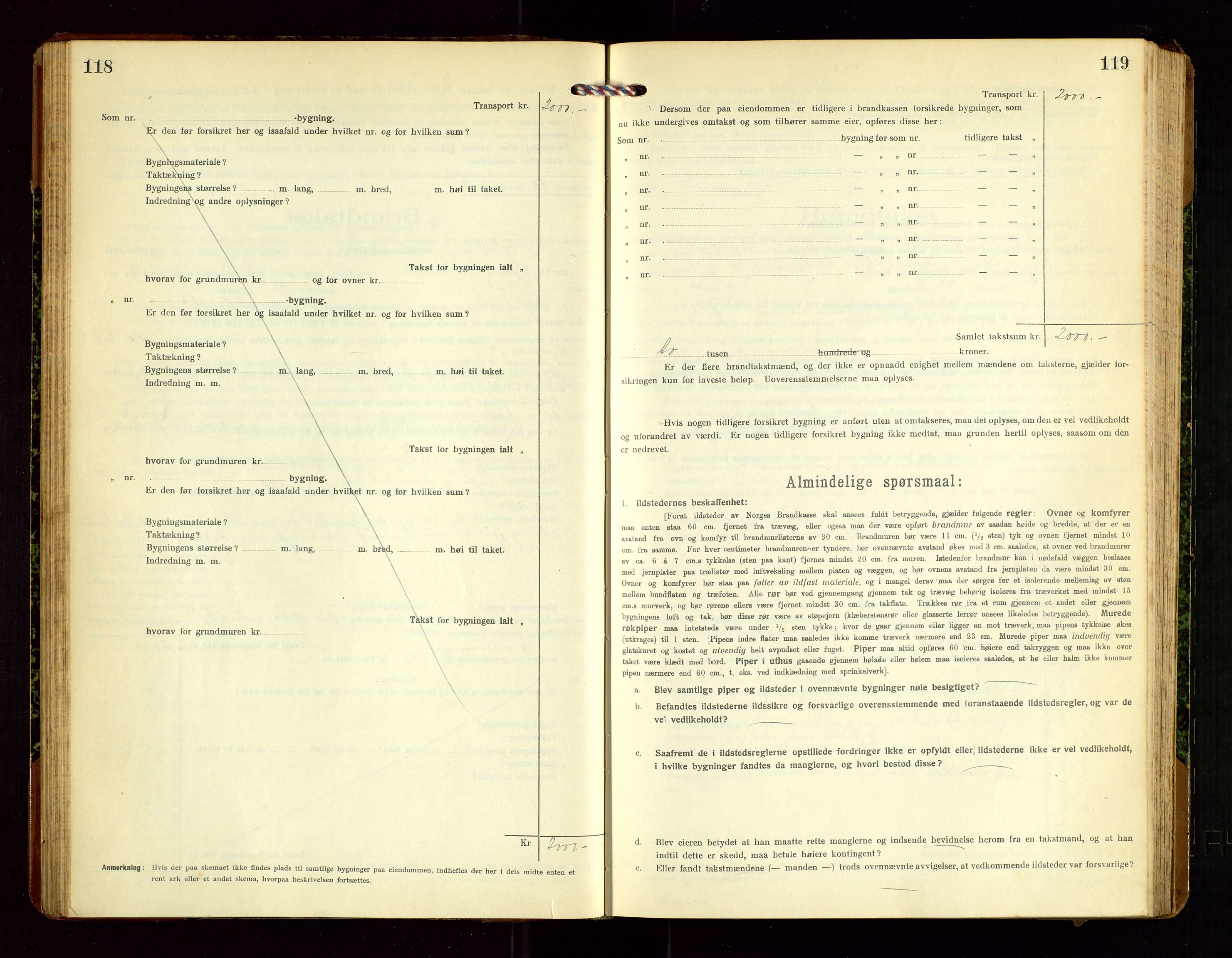 Høyland/Sandnes lensmannskontor, AV/SAST-A-100166/Gob/L0003: "Brandtakstprotokol", 1918-1924, p. 118-119