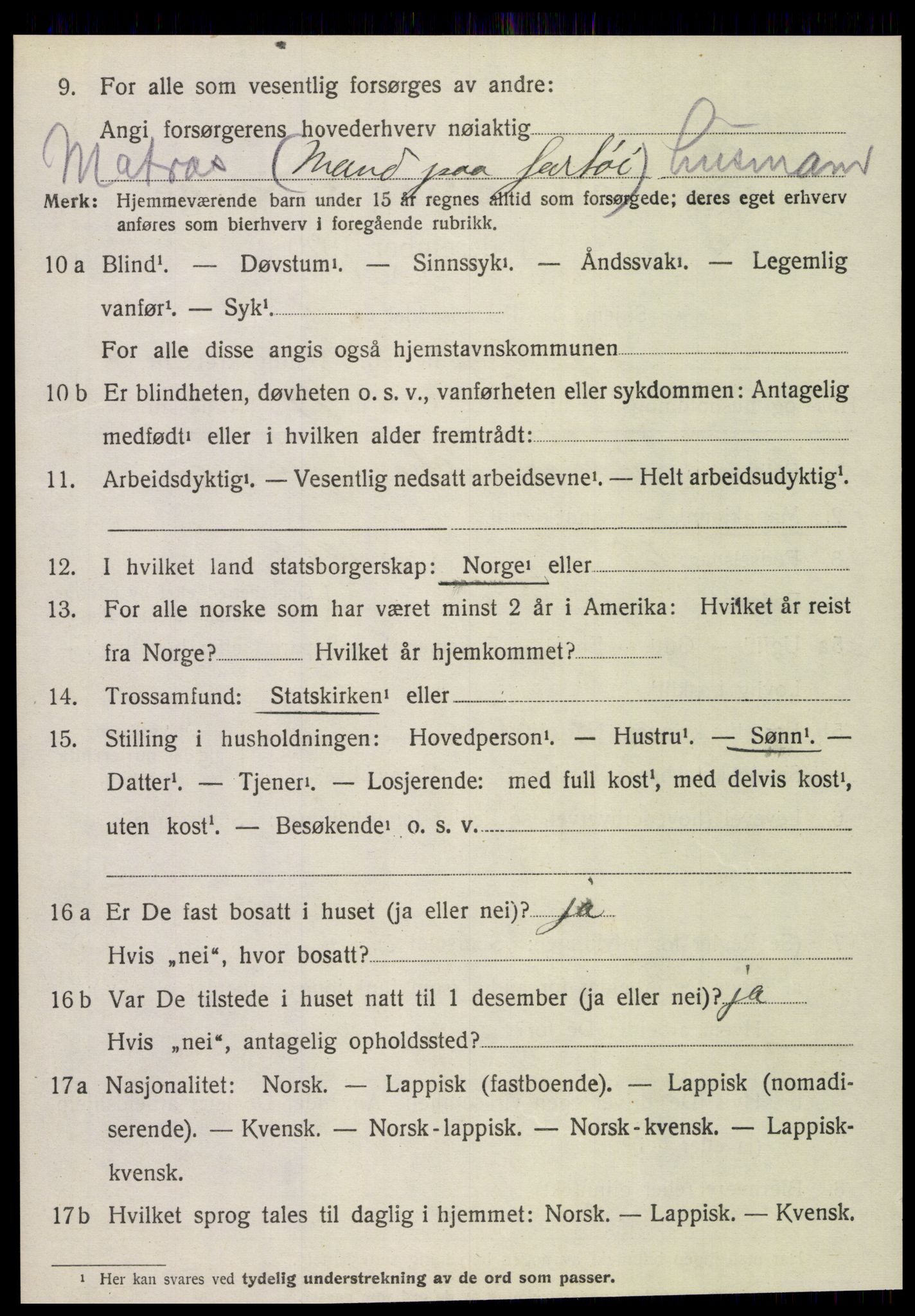 SAT, 1920 census for Kjerringøy, 1920, p. 1170