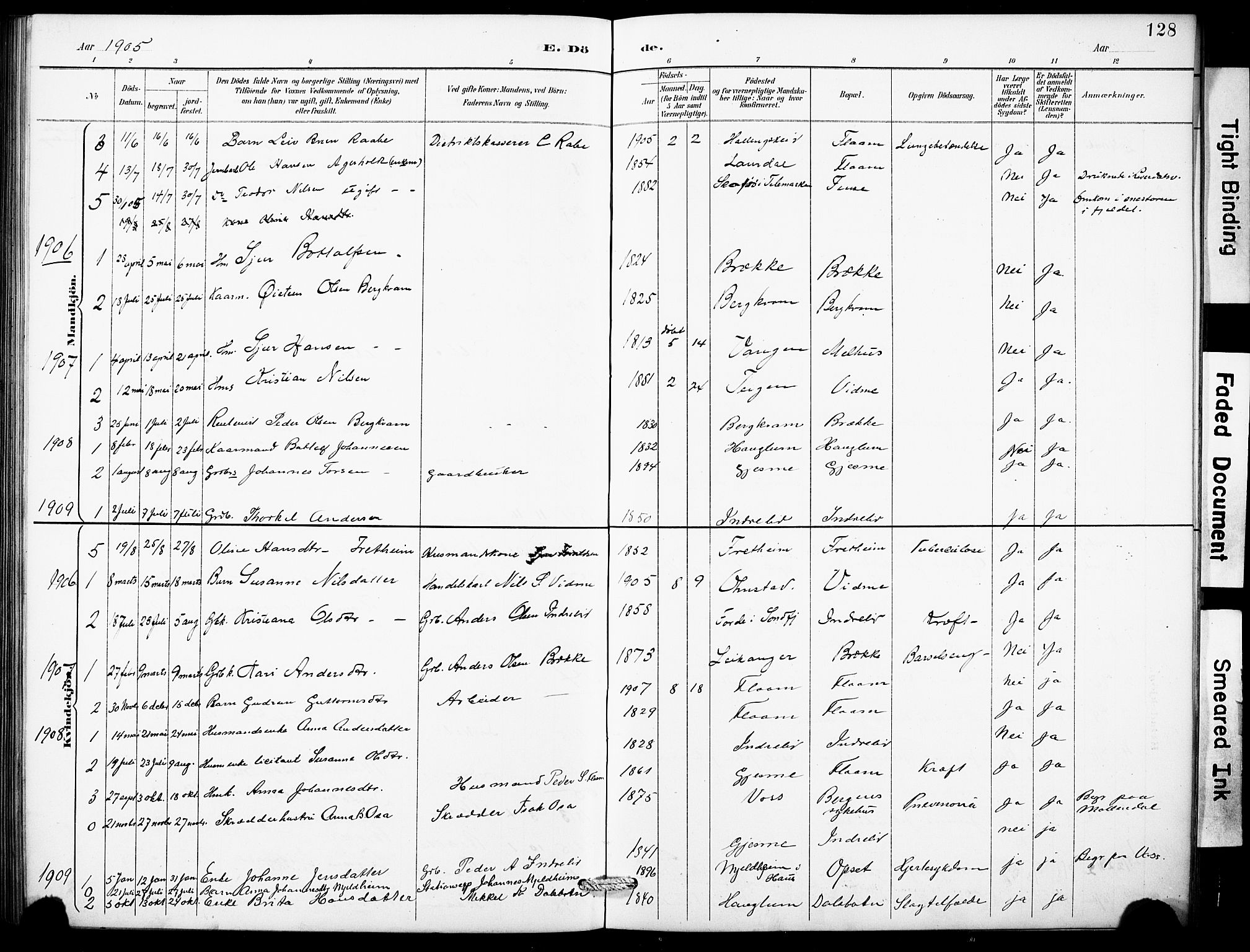Aurland sokneprestembete, SAB/A-99937/H/Hb/Hbb/L0002: Parish register (copy) no. B 2, 1887-1929, p. 128