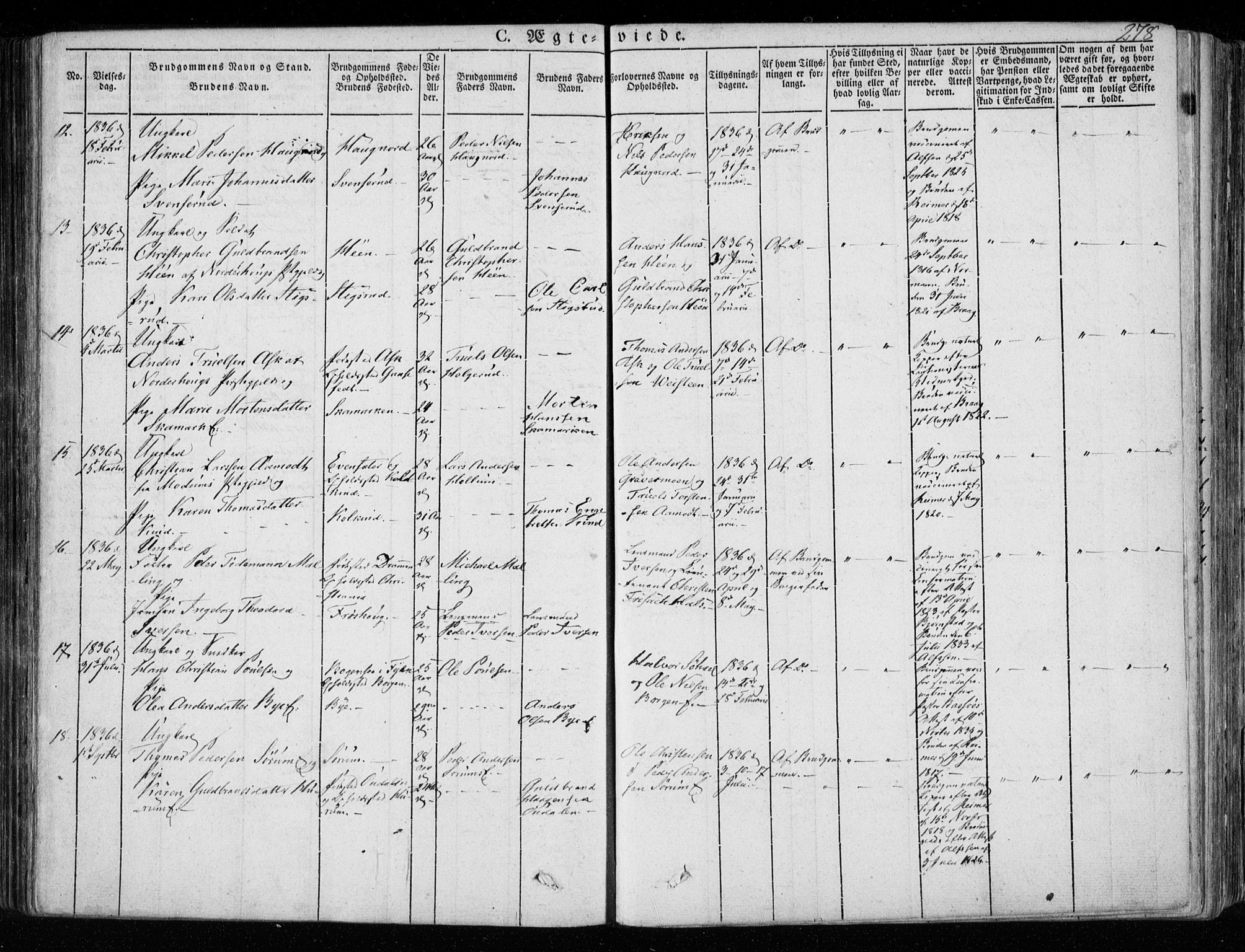 Hole kirkebøker, SAKO/A-228/F/Fa/L0005: Parish register (official) no. I 5, 1833-1851, p. 278