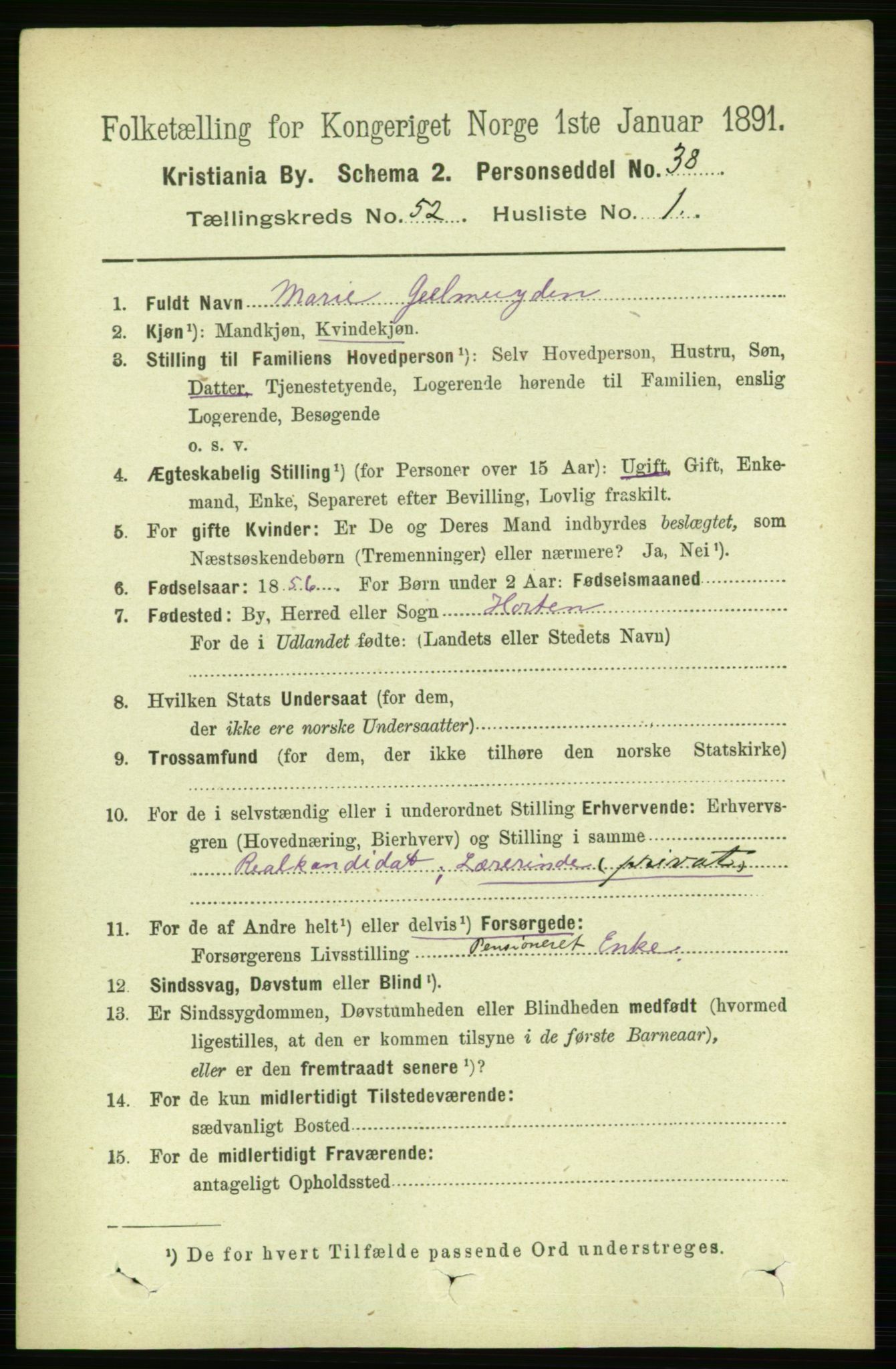 RA, 1891 census for 0301 Kristiania, 1891, p. 29601