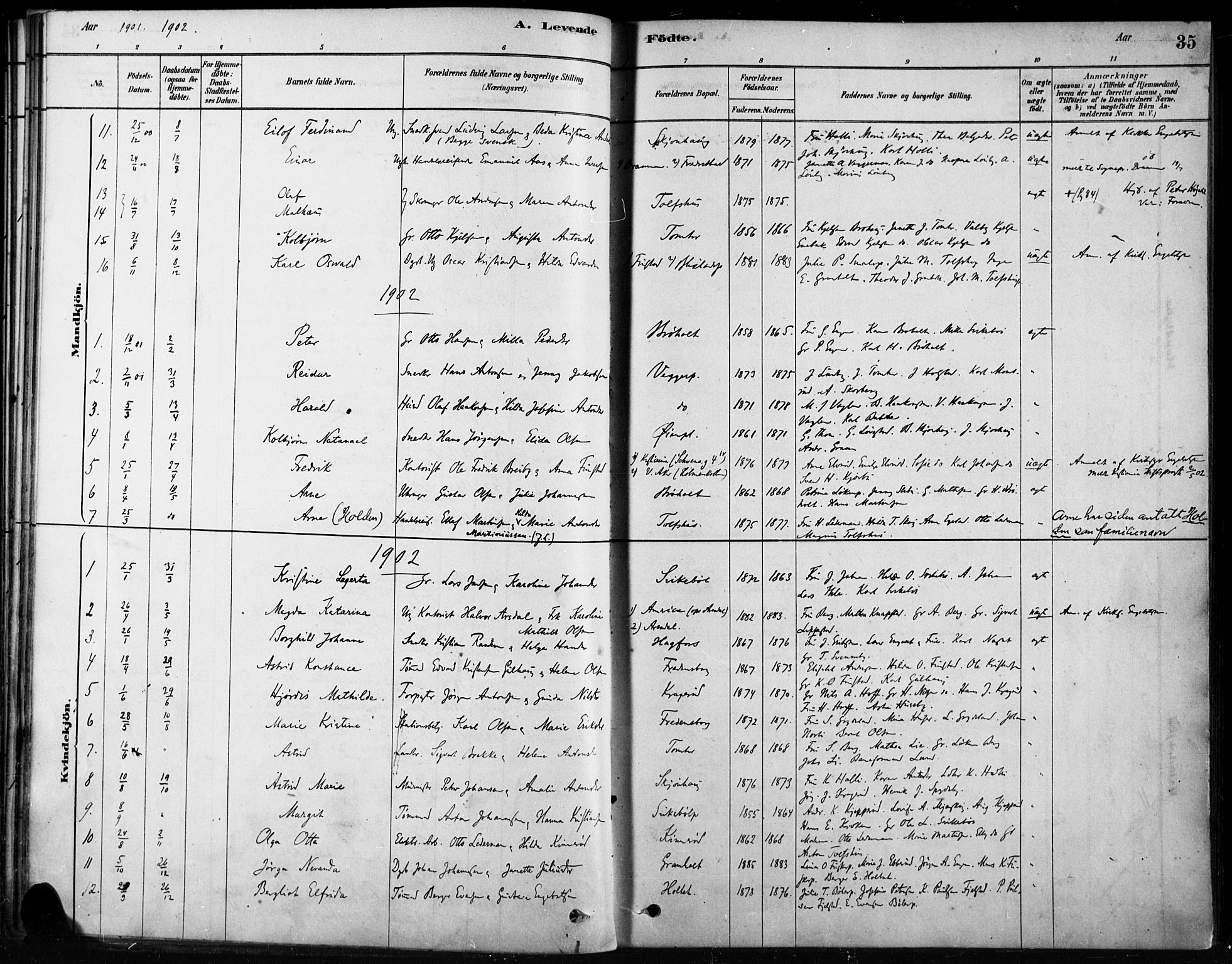 Hobøl prestekontor Kirkebøker, AV/SAO-A-2002/F/Fb/L0001: Parish register (official) no. II 1, 1878-1904, p. 35