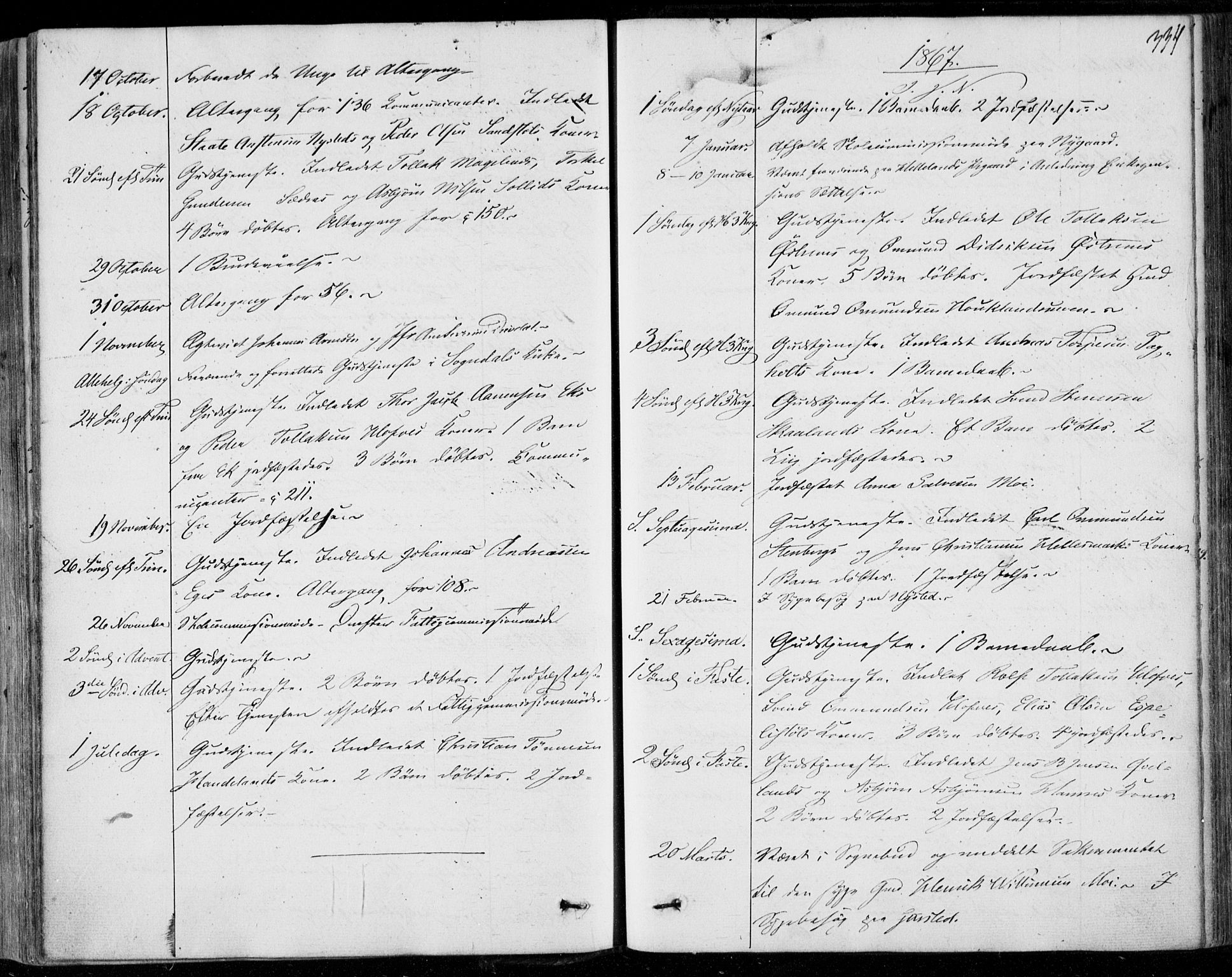 Lund sokneprestkontor, AV/SAST-A-101809/S06/L0009: Parish register (official) no. A 8, 1853-1877, p. 334