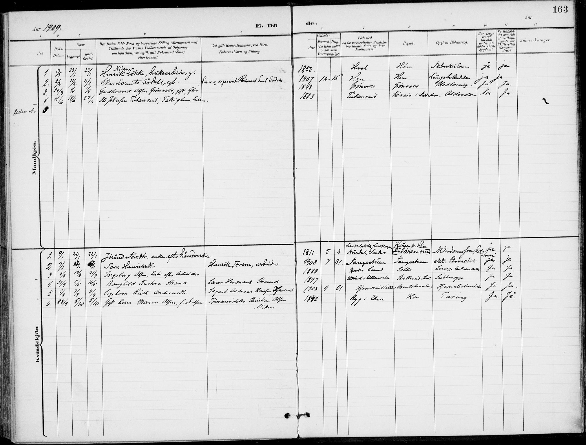 Ådal kirkebøker, SAKO/A-248/F/Fb/L0002: Parish register (official) no. II 2, 1898-1917, p. 163