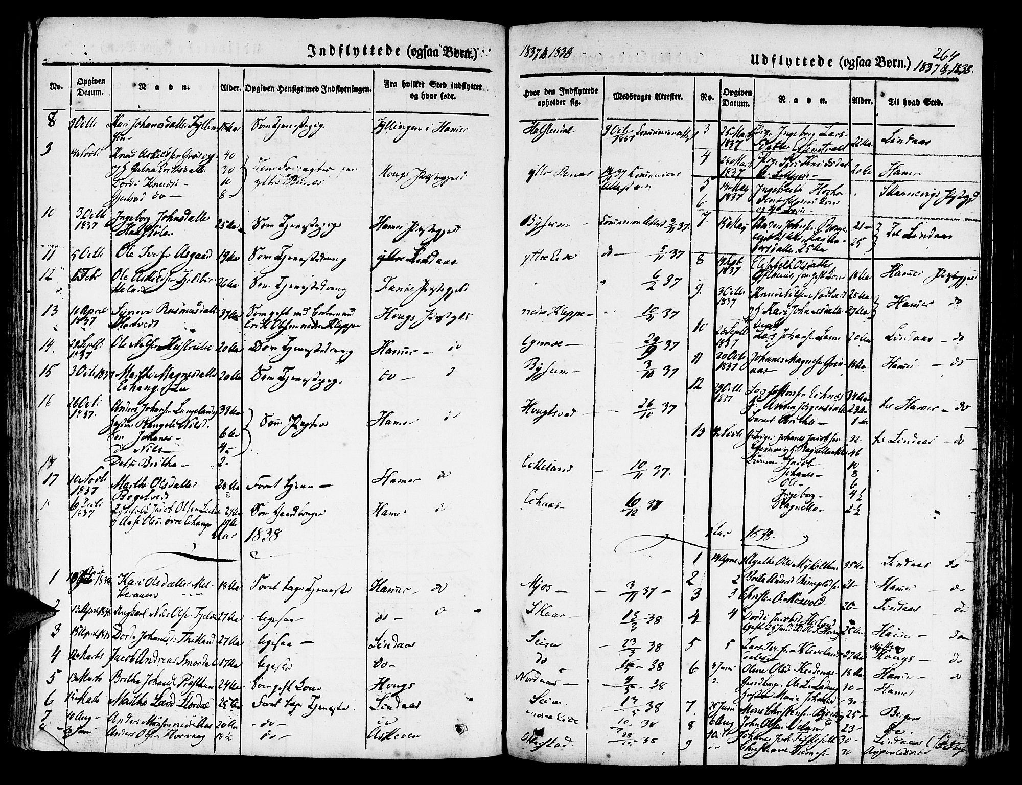 Hosanger sokneprestembete, SAB/A-75801/H/Haa: Parish register (official) no. A 7, 1835-1848, p. 264