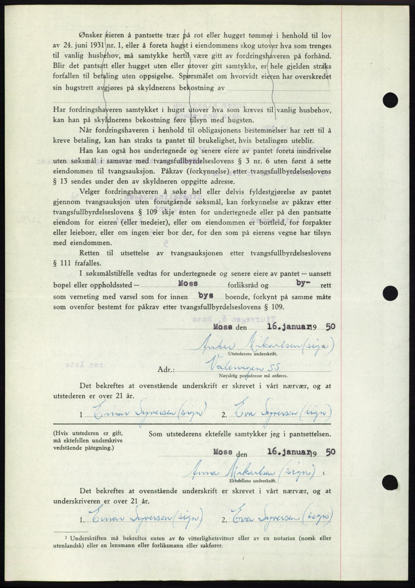 Moss sorenskriveri, SAO/A-10168: Mortgage book no. B23, 1949-1950, Diary no: : 195/1950