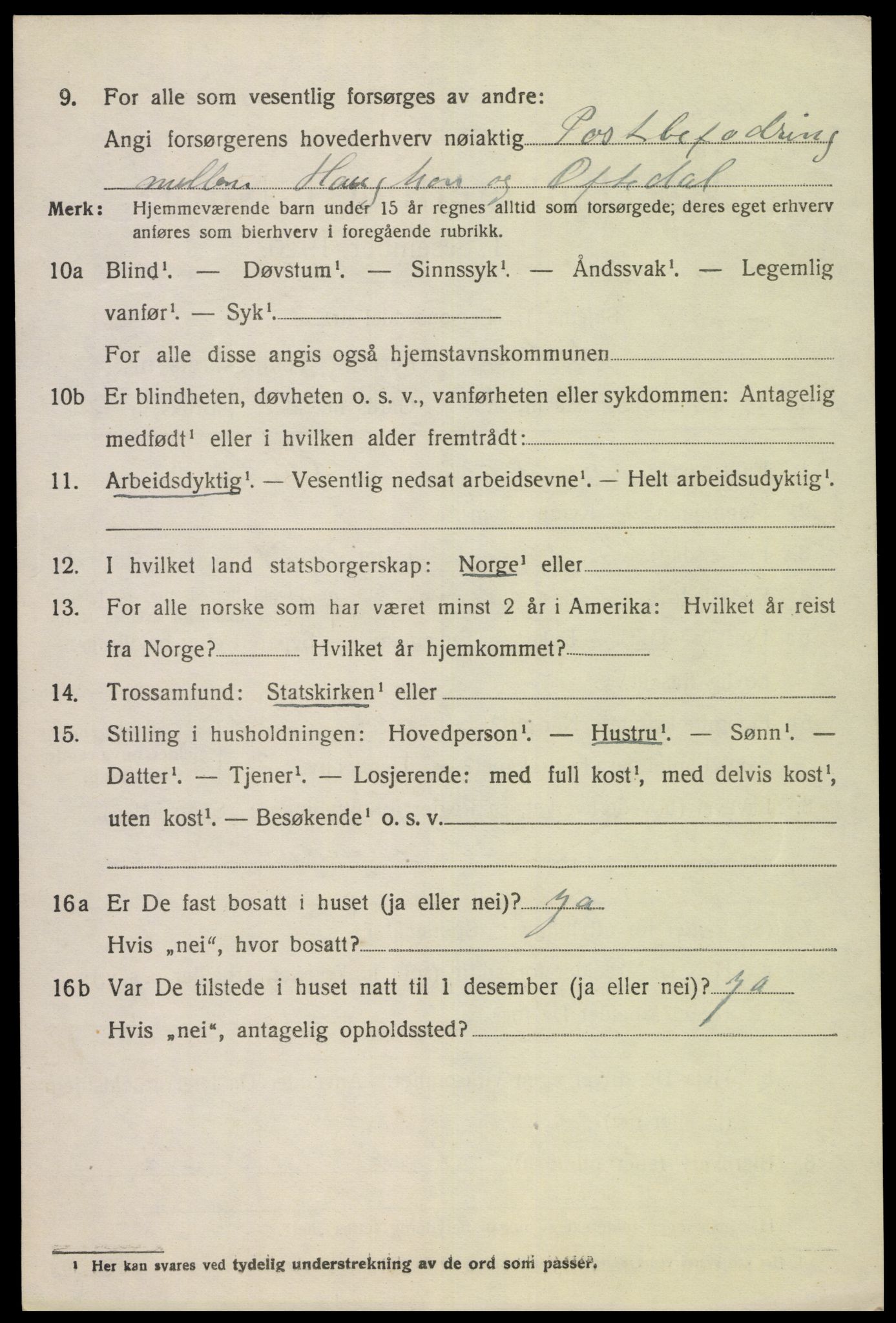 SAK, 1920 census for Bakke, 1920, p. 2823