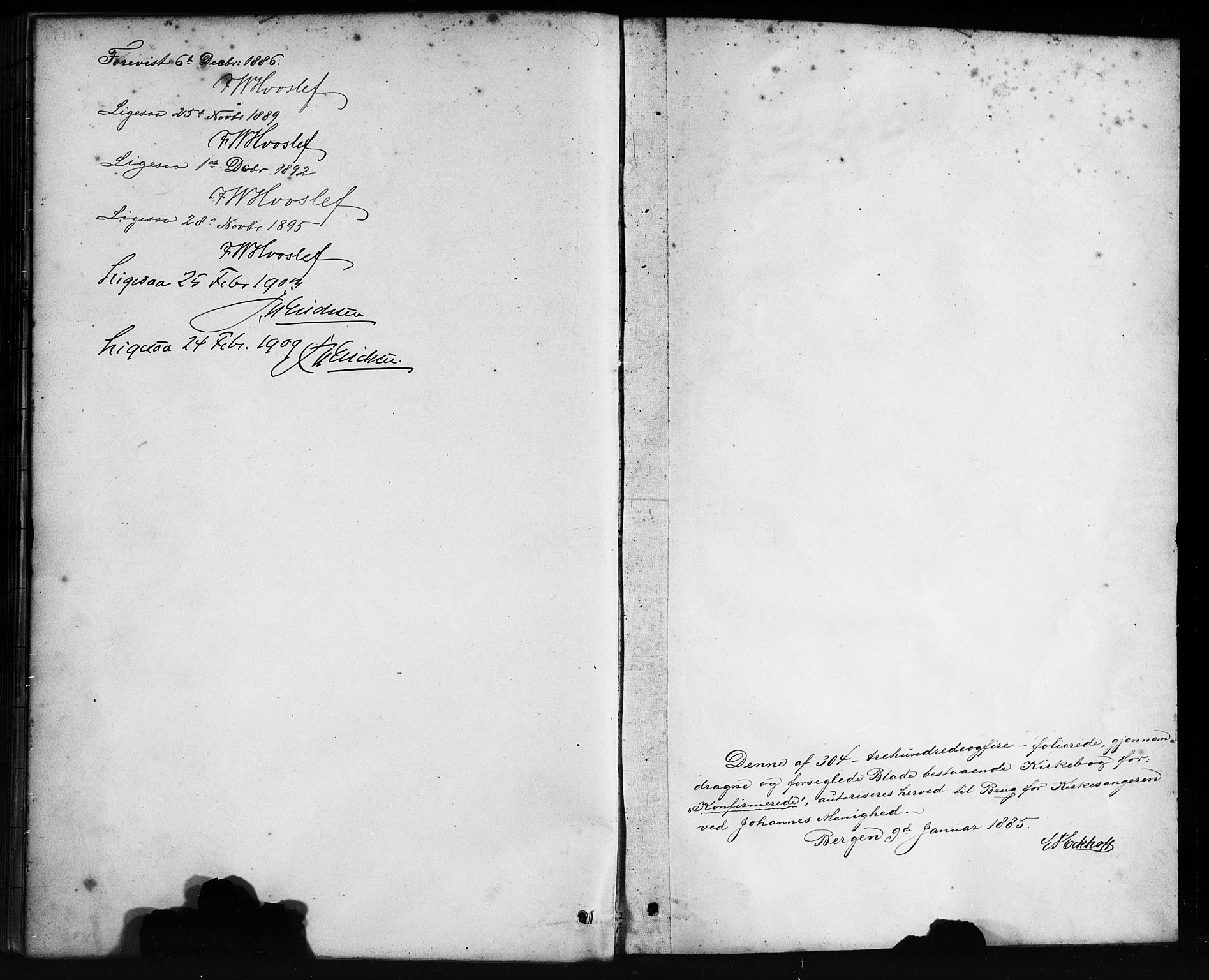 Johanneskirken sokneprestembete, AV/SAB-A-76001/H/Hab: Parish register (copy) no. B 1, 1885-1907