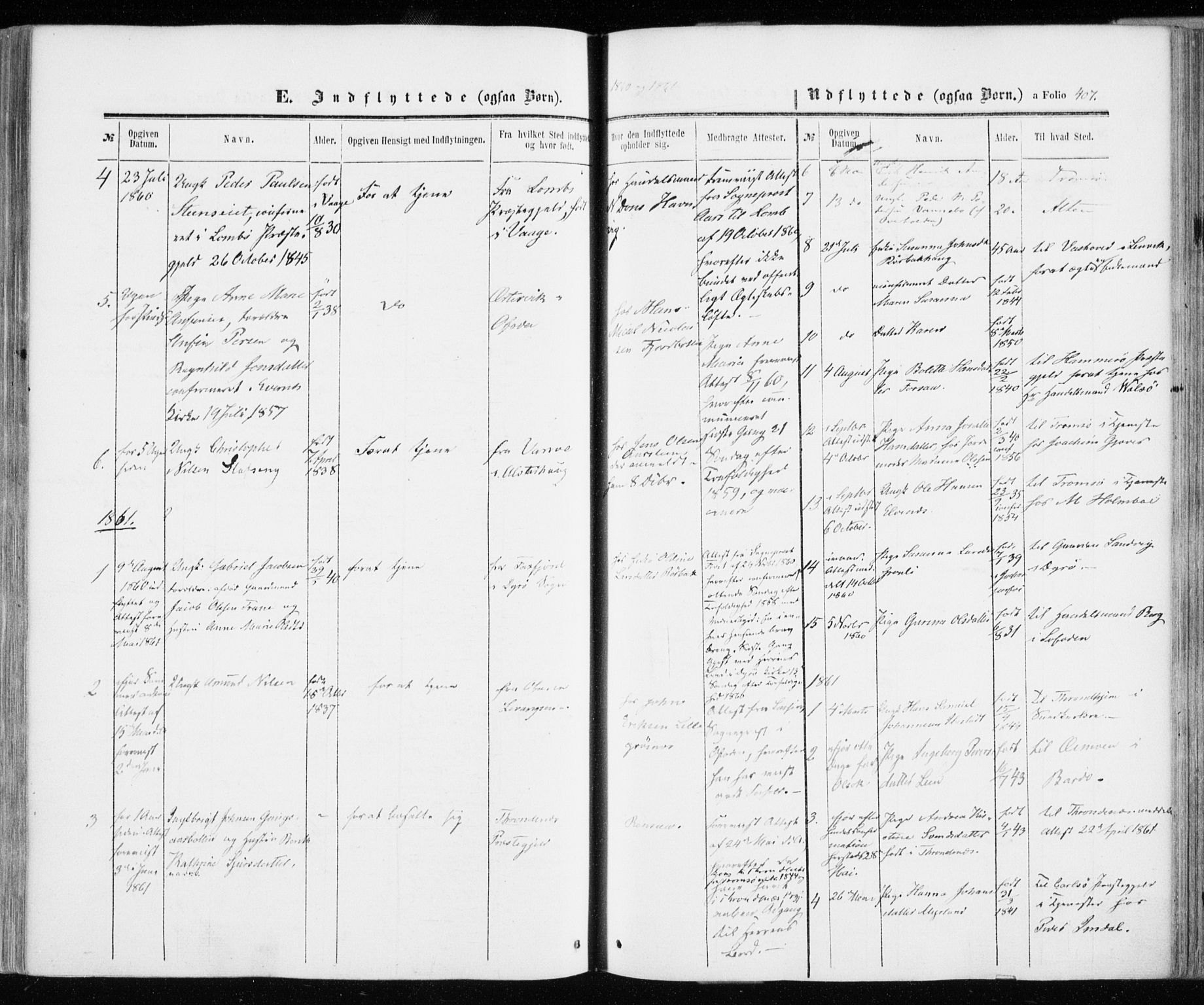 Ibestad sokneprestembete, SATØ/S-0077/H/Ha/Haa/L0009kirke: Parish register (official) no. 9, 1859-1868, p. 407