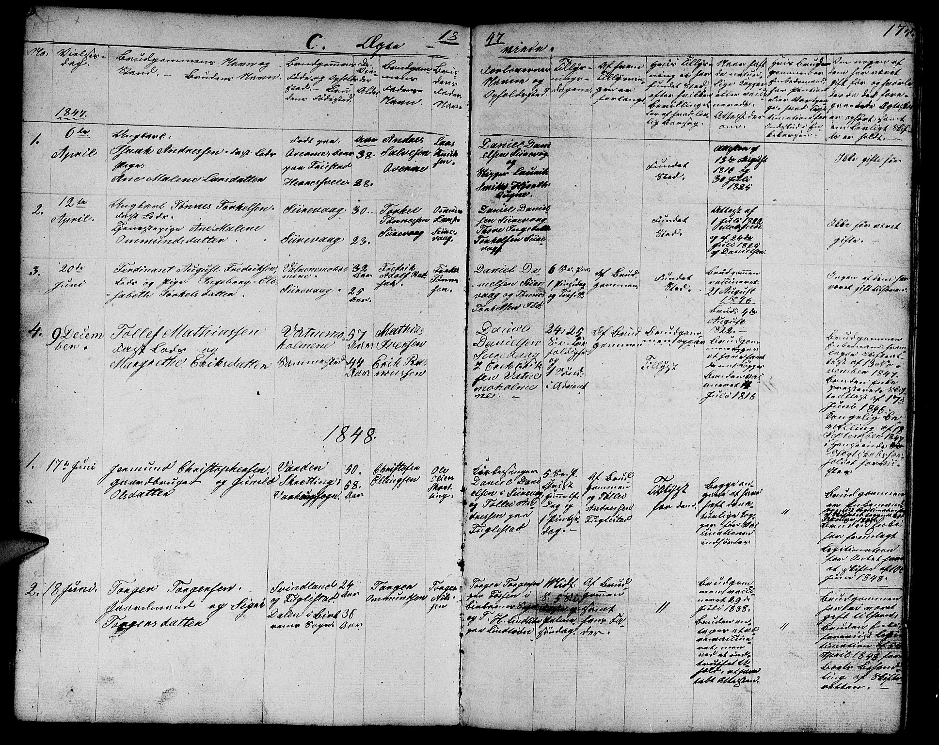 Eigersund sokneprestkontor, SAST/A-101807/S09/L0003: Parish register (copy) no. B 3, 1846-1875, p. 174