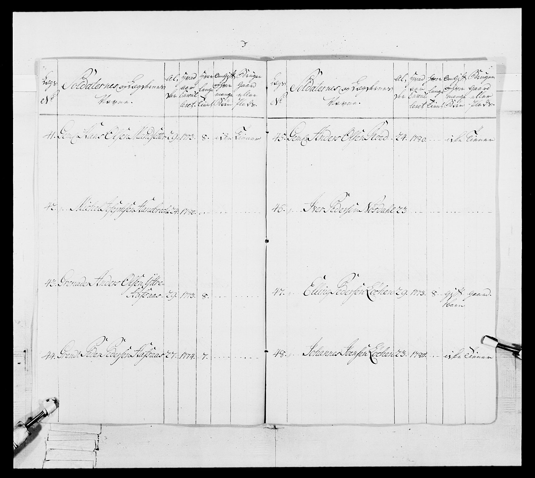 Generalitets- og kommissariatskollegiet, Det kongelige norske kommissariatskollegium, AV/RA-EA-5420/E/Eh/L0091: 1. Bergenhusiske nasjonale infanteriregiment, 1780-1783, p. 539