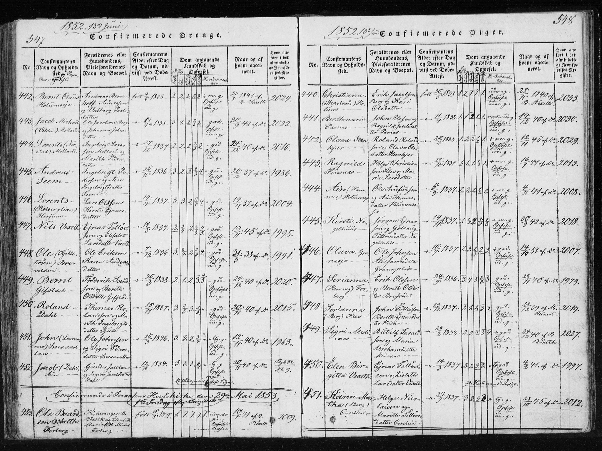 Ministerialprotokoller, klokkerbøker og fødselsregistre - Nord-Trøndelag, SAT/A-1458/749/L0469: Parish register (official) no. 749A03, 1817-1857, p. 547-548