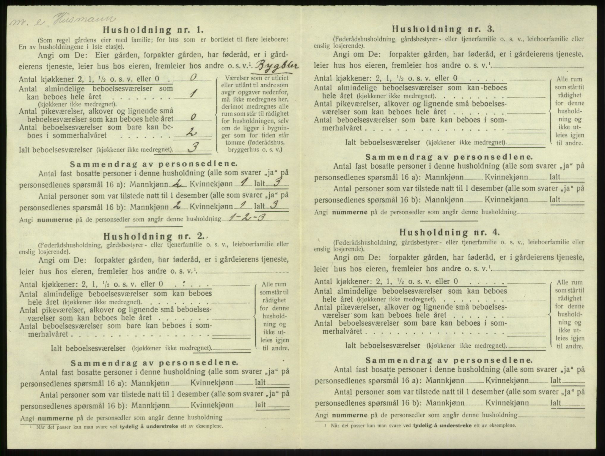 SAB, 1920 census for Brekke, 1920, p. 87