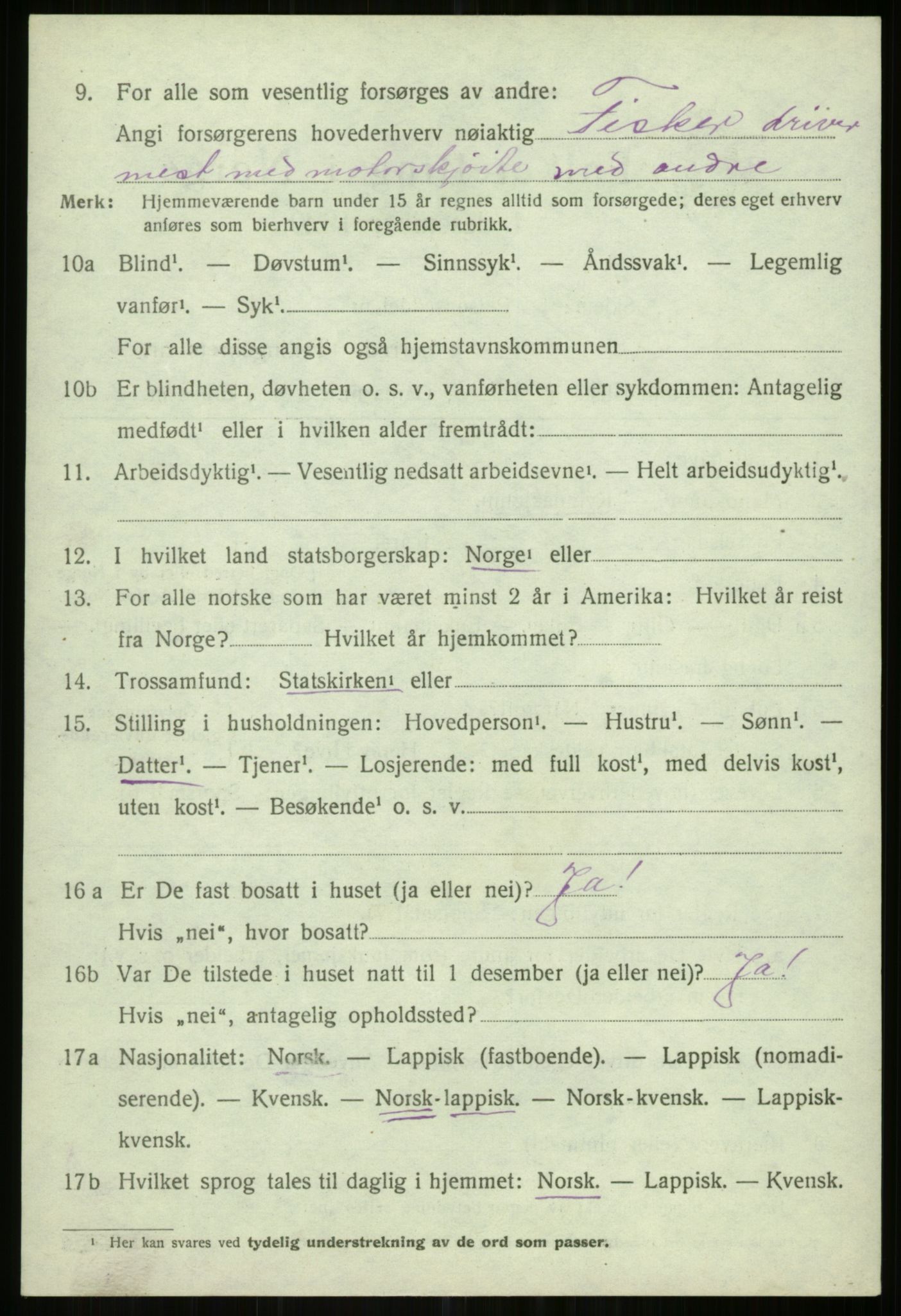 SATØ, 1920 census for Helgøy, 1920, p. 3009