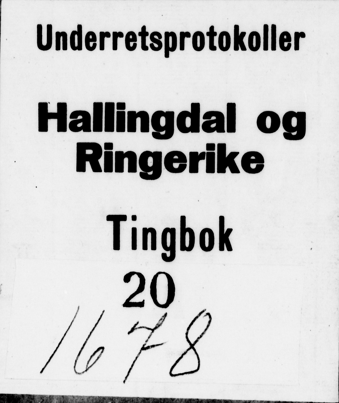 Ringerike og Hallingdal sorenskriveri, AV/SAKO-A-81/F/Fa/Fab/L0006: Tingbok - Sorenskriveriet, 1678