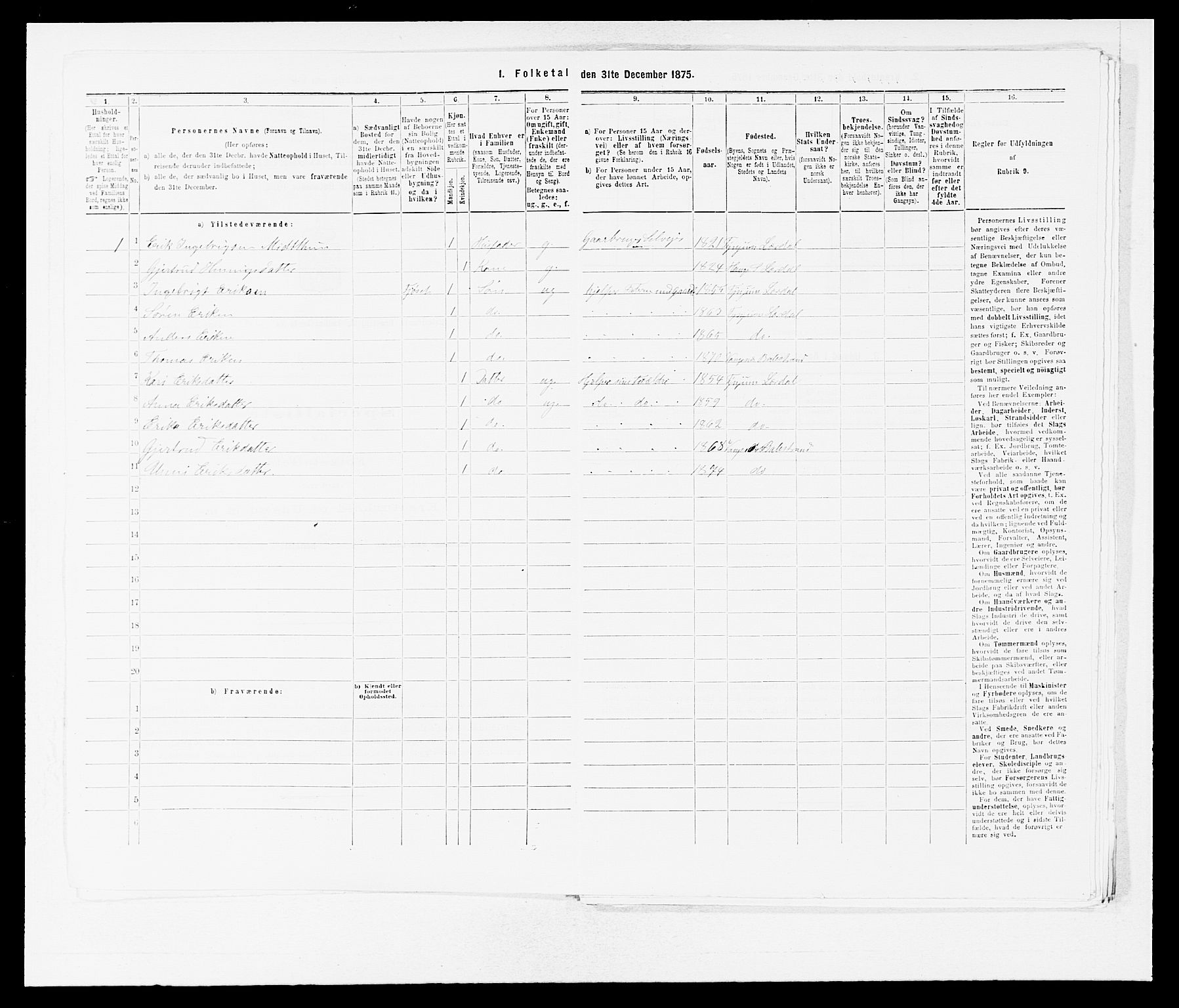 SAB, 1875 census for 1418P Balestrand, 1875, p. 643