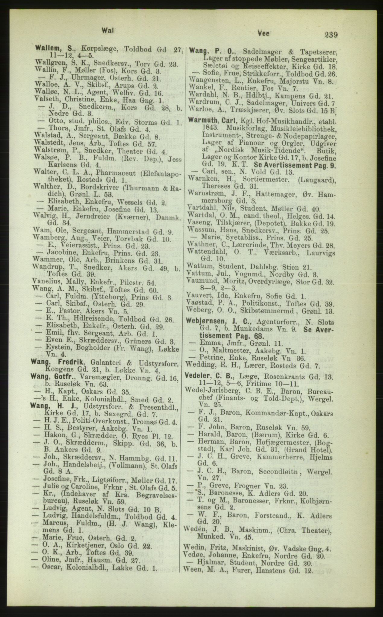 Kristiania/Oslo adressebok, PUBL/-, 1883, p. 239