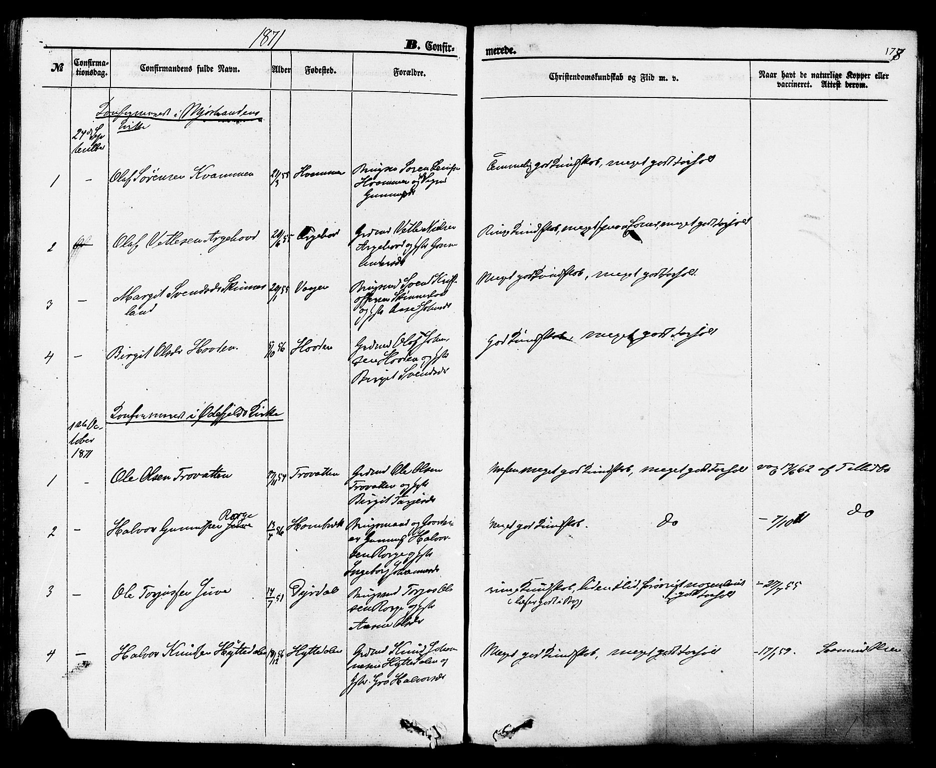 Rauland kirkebøker, SAKO/A-292/F/Fa/L0003: Parish register (official) no. 3, 1859-1886, p. 178