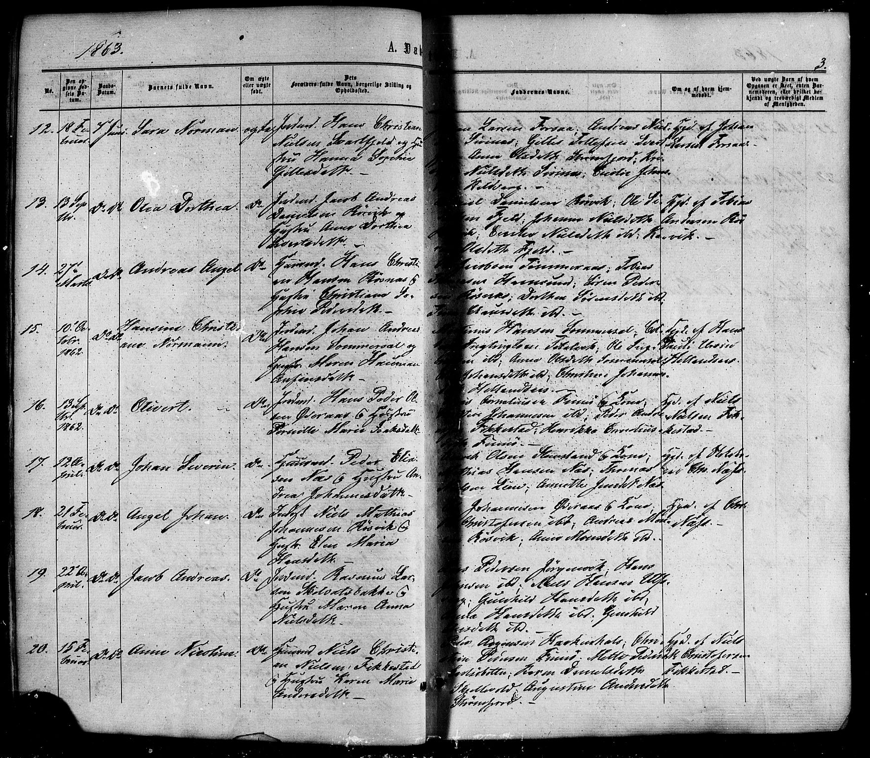 Ministerialprotokoller, klokkerbøker og fødselsregistre - Nordland, AV/SAT-A-1459/859/L0845: Parish register (official) no. 859A05, 1863-1877, p. 3