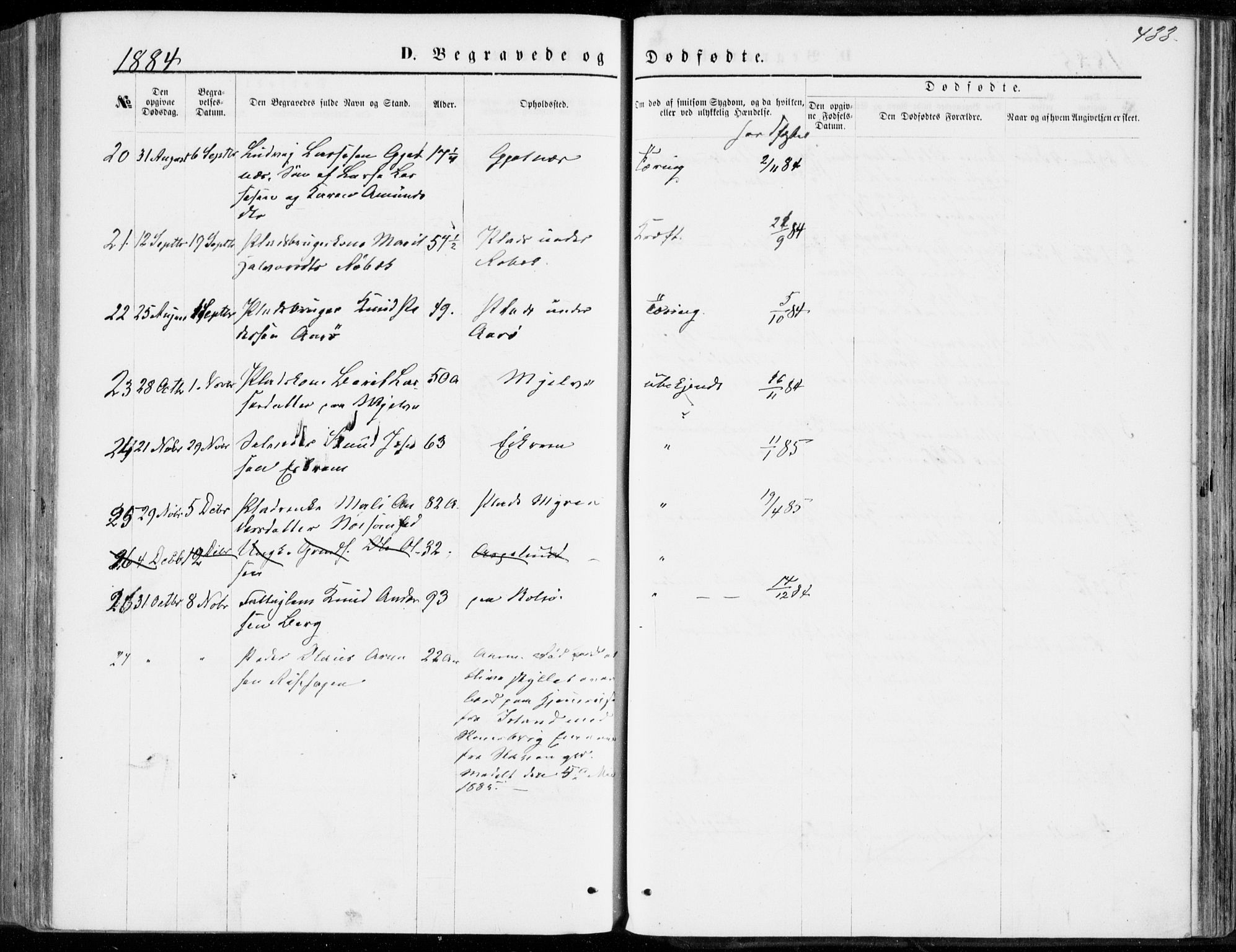 Ministerialprotokoller, klokkerbøker og fødselsregistre - Møre og Romsdal, AV/SAT-A-1454/555/L0655: Parish register (official) no. 555A05, 1869-1886, p. 433