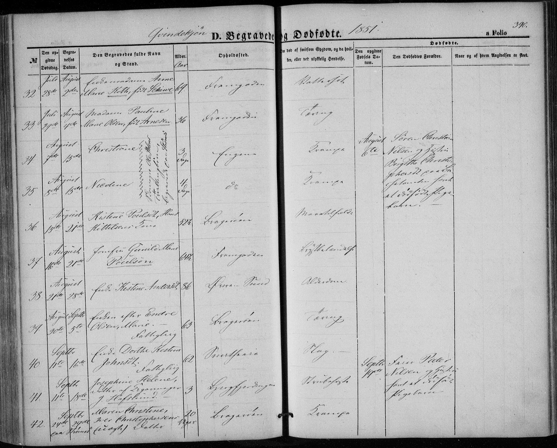 Bragernes kirkebøker, AV/SAKO-A-6/F/Fb/L0002: Parish register (official) no. II 2, 1848-1859, p. 390