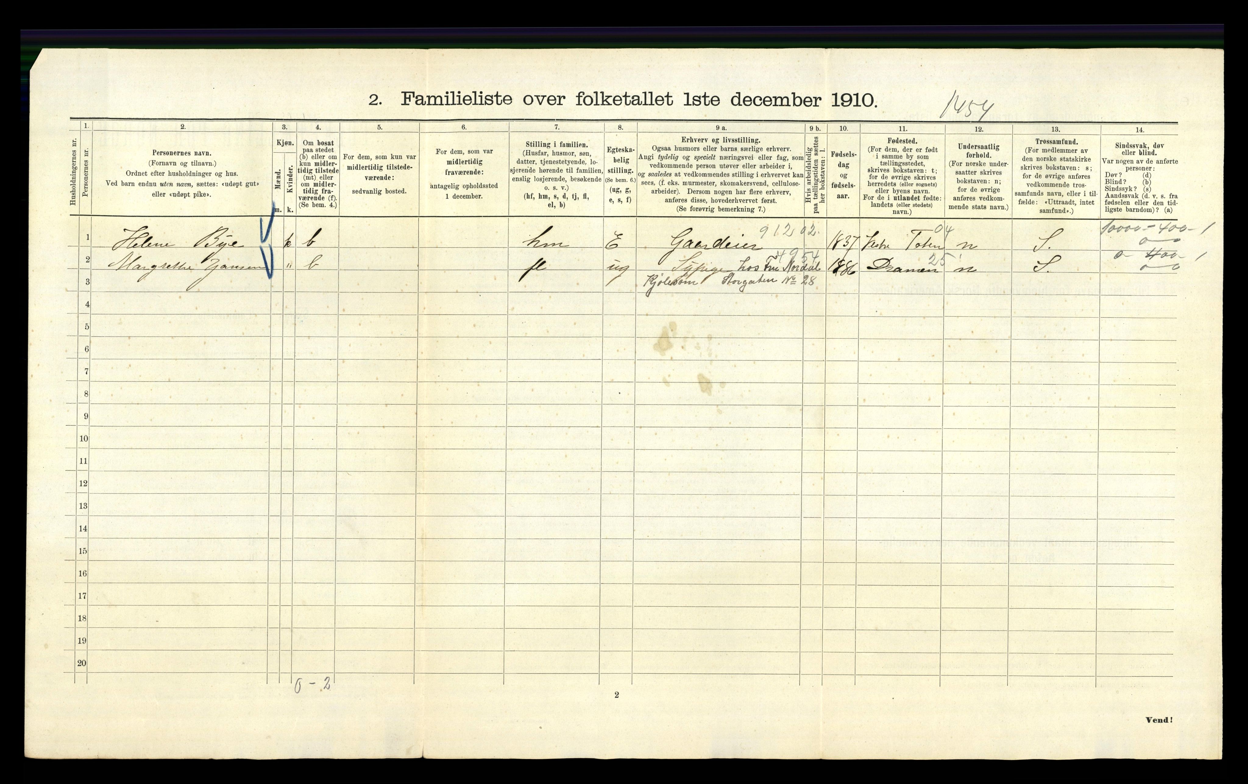 RA, 1910 census for Kristiania, 1910, p. 23812