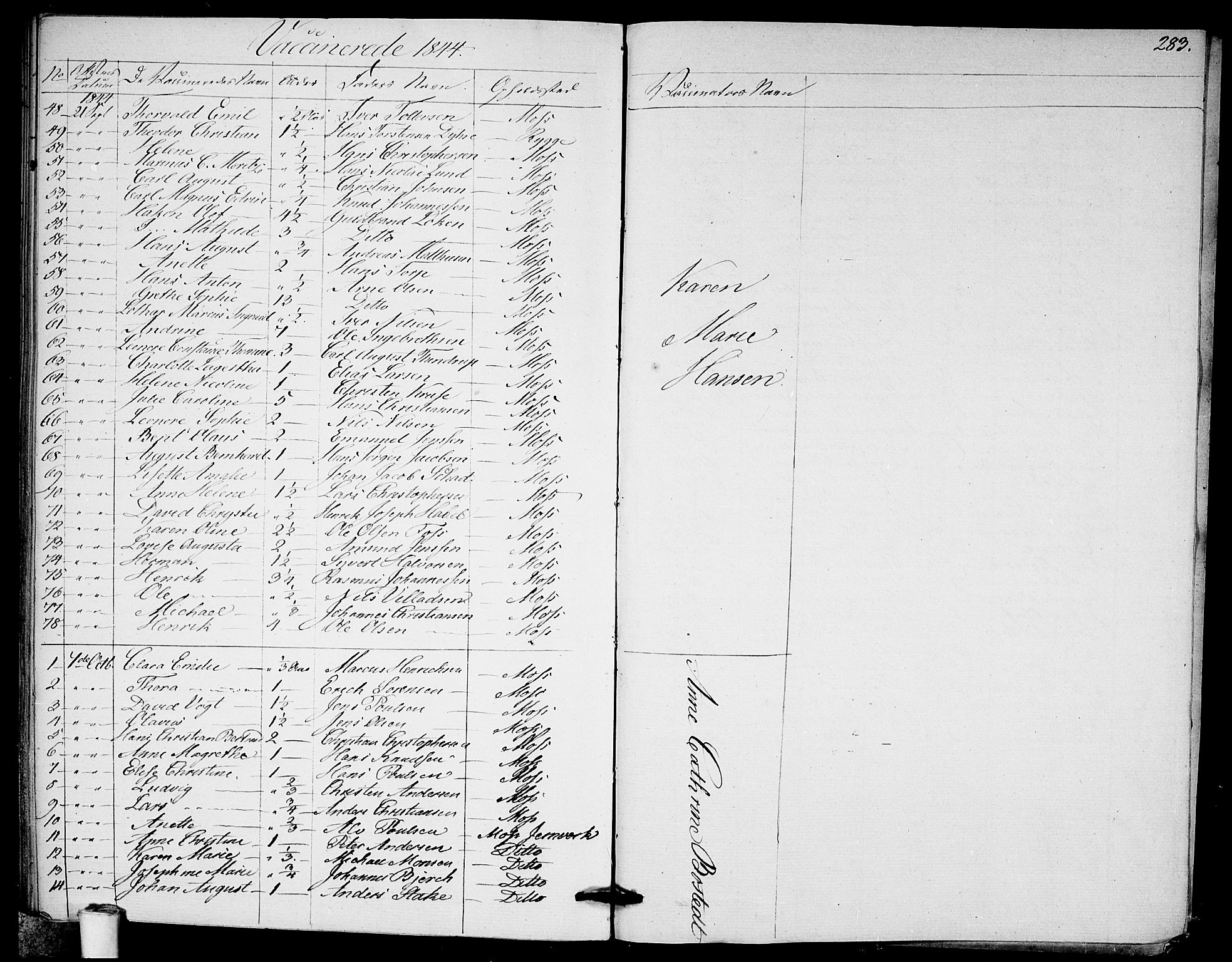 Moss prestekontor Kirkebøker, AV/SAO-A-2003/F/Fa/L0006: Parish register (official) no. I 6, 1829-1844, p. 283